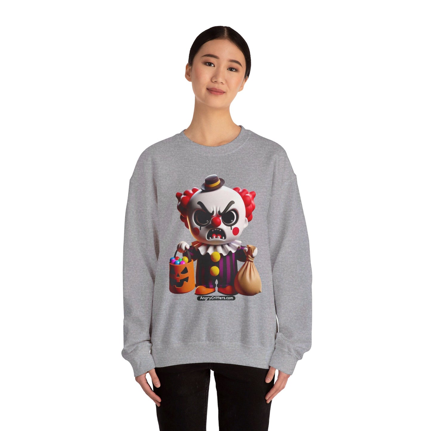 Angry Critters - Halloween Clown Red, Unisex Heavy Blend™ Crewneck Sweatshirt