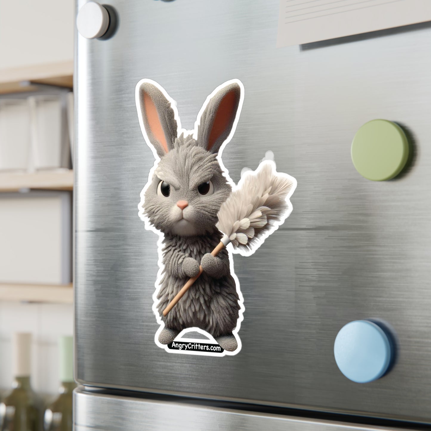 Angry Dust Bunny Vinyl Kiss-Cut Decal