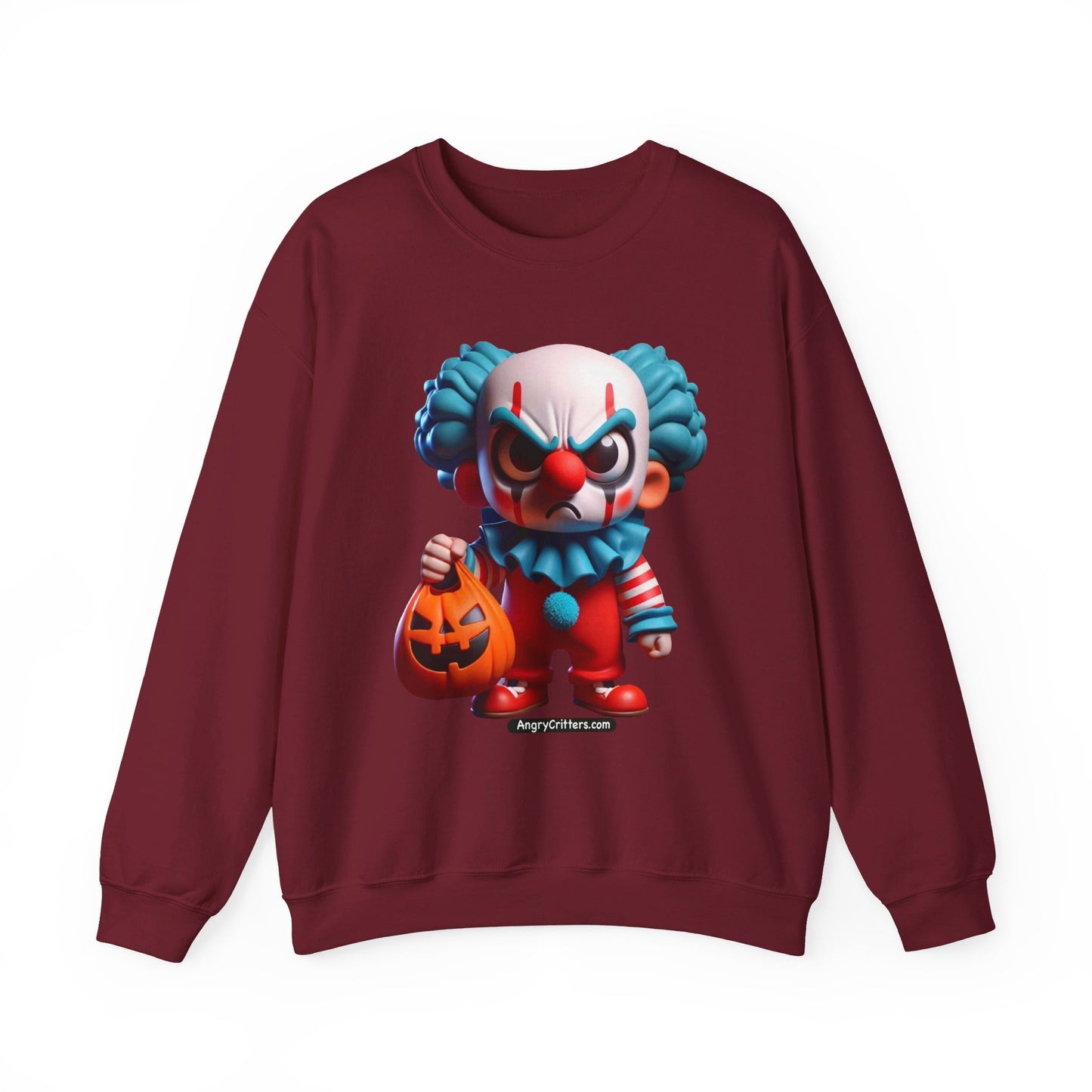 Angry Critters - Halloween Clown Blue, Unisex Heavy Blend™ Crewneck Sweatshirt