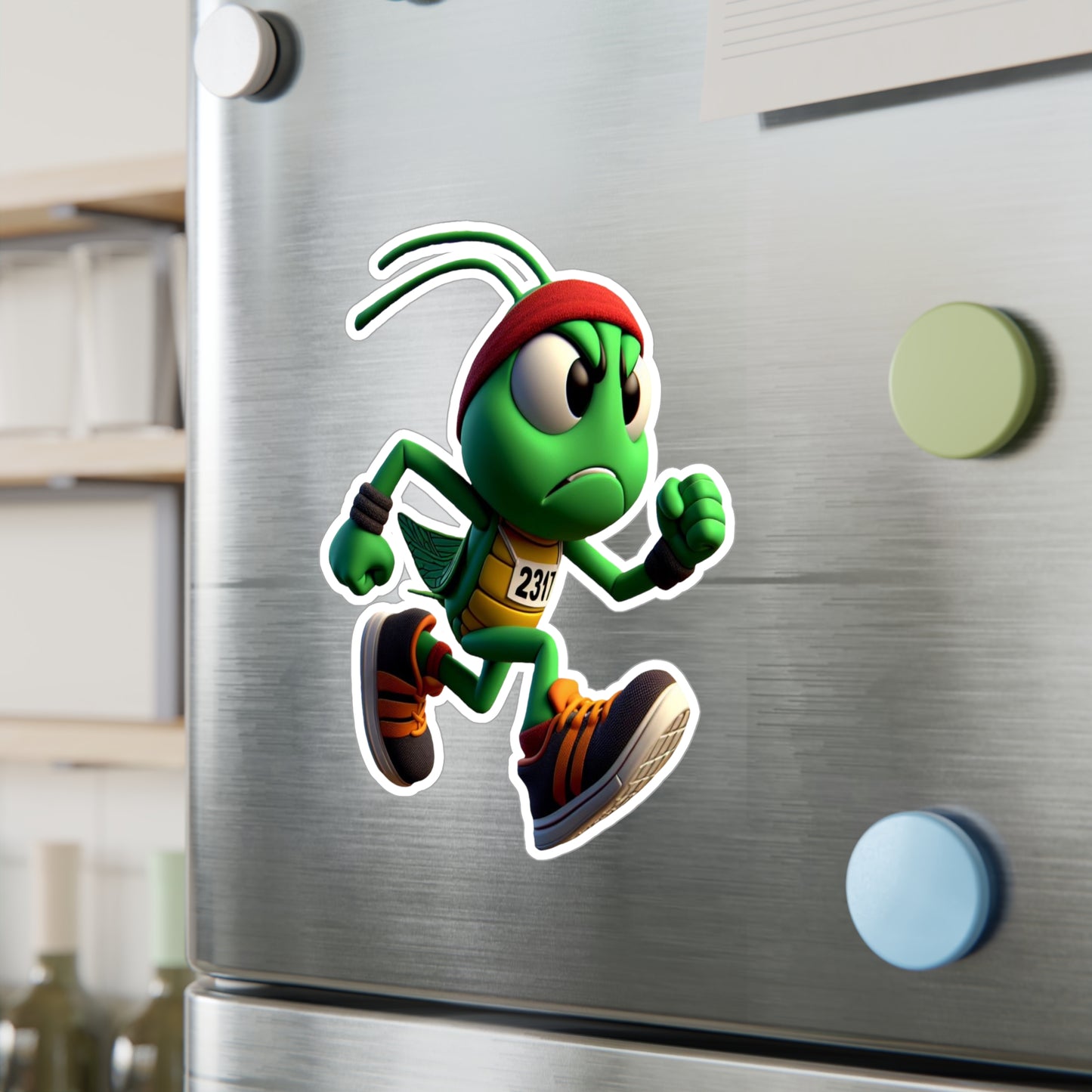 Angry Critters - Grasshopper Runner, Kiss-Cut Vinyl Decals