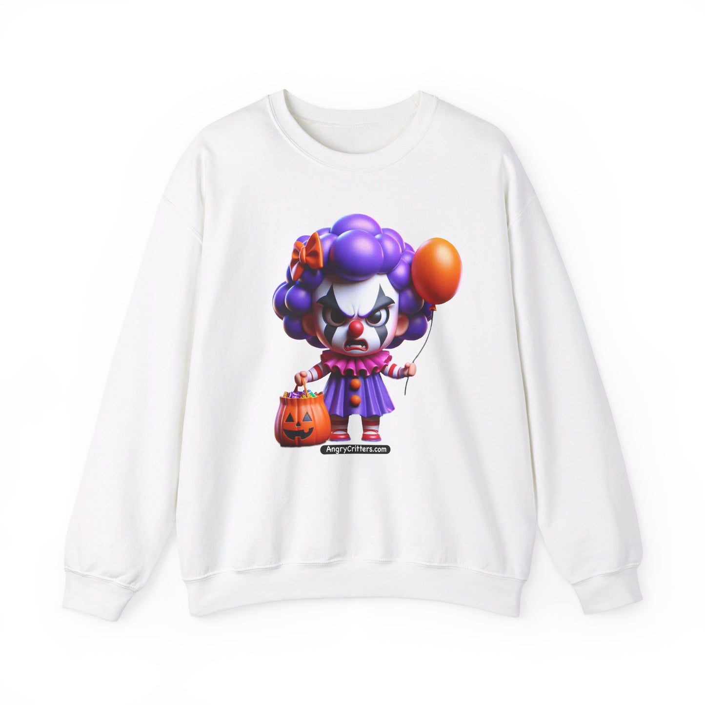 Angry Critters - Halloween Clown Purple, Unisex Heavy Blend™ Crewneck Sweatshirt