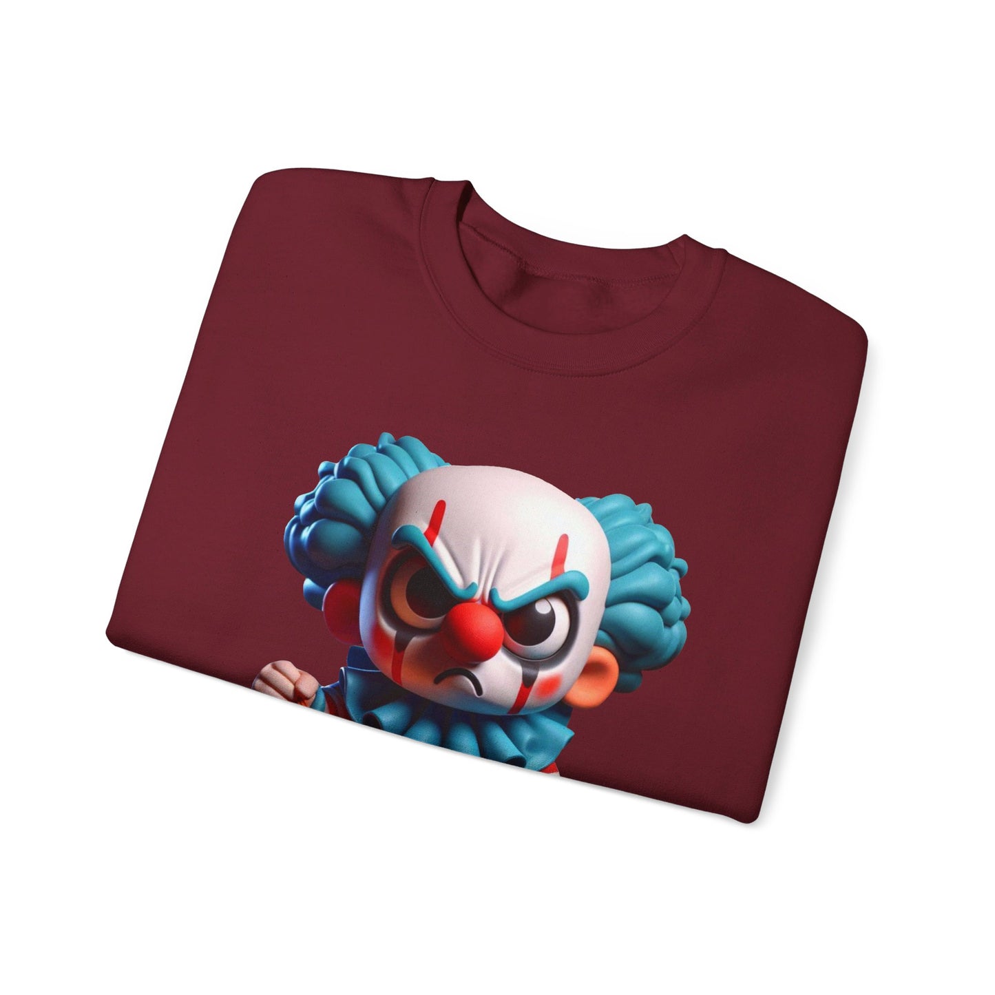 Angry Critters - Halloween Clown Blue, Unisex Heavy Blend™ Crewneck Sweatshirt