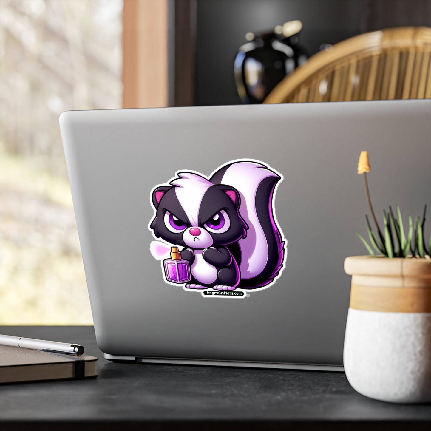 Angry Critters - Skunk with Perfume, Kiss-Cut Vinyl Decals