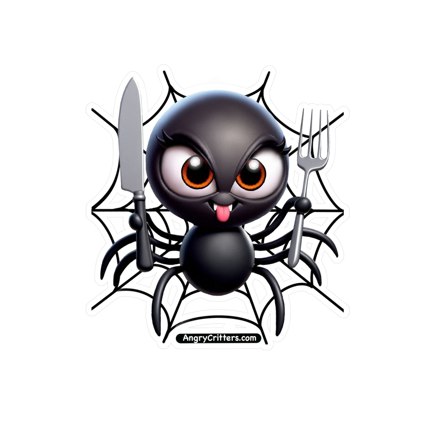 Angry Critters - Black Widow Spider, Kiss-Cut Vinyl Decals