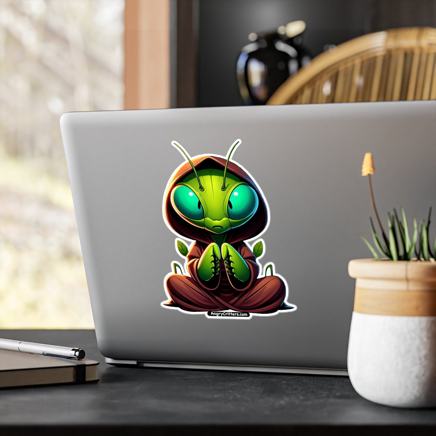 Angry Critters - Praying Mantis, Kiss-Cut Vinyl Decals