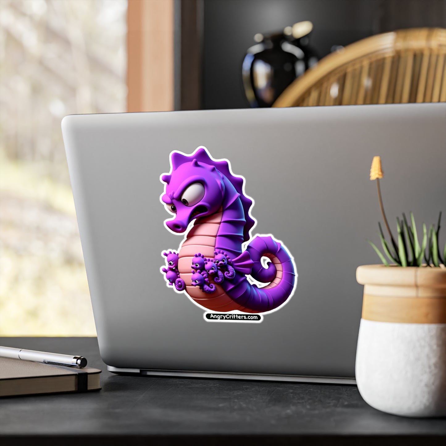 Angry Critters - Seahorse Dad, Kiss-Cut Vinyl Decals