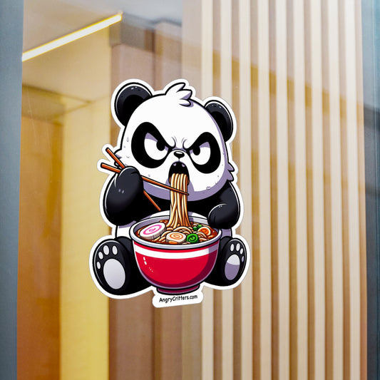 Angry Critters - Panda with Ramen, Kiss-Cut Vinyl Decals