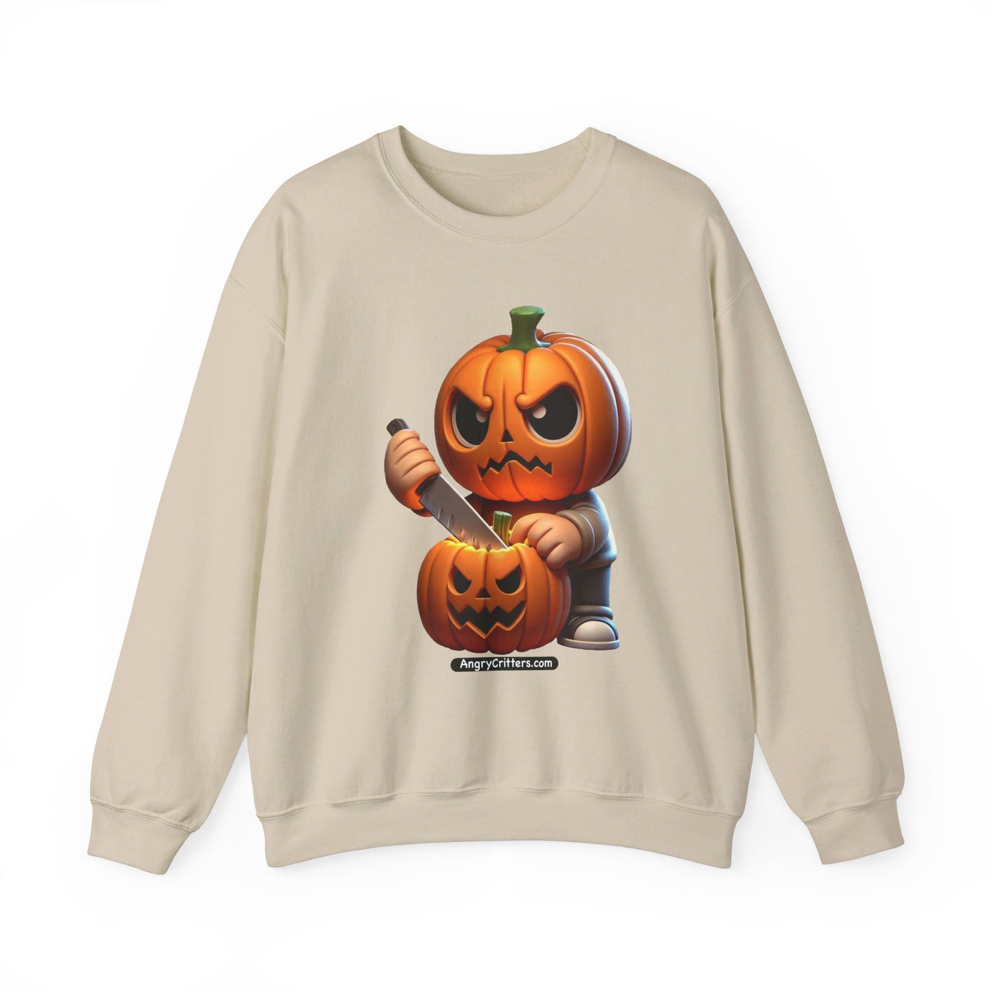 Angry Critters - Jack Carving Pumpkin, Unisex Heavy Blend™ Crewneck Sweatshirt