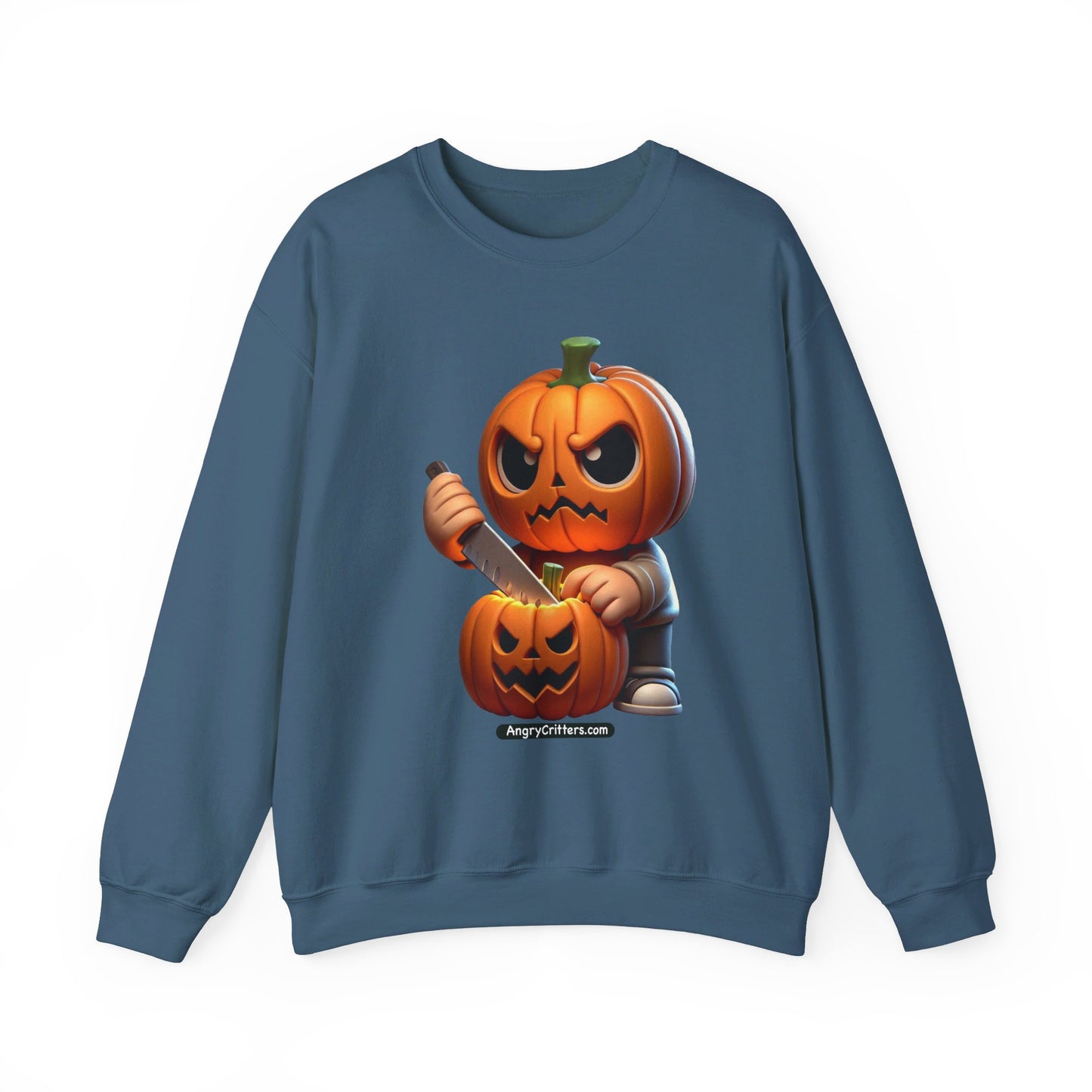 Angry Critters - Jack Carving Pumpkin, Unisex Heavy Blend™ Crewneck Sweatshirt