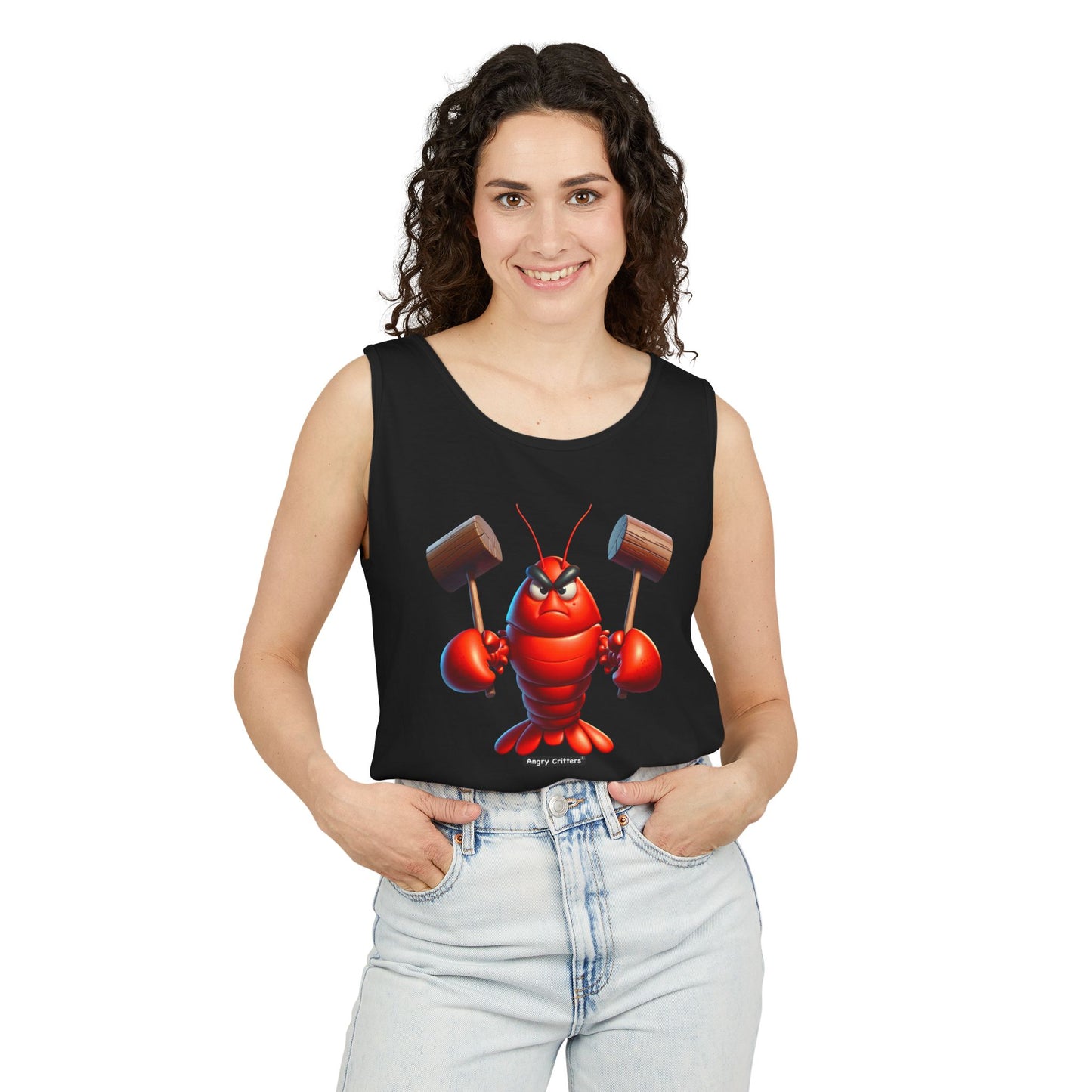 Angry Lobster Graphic Tank Top - Unisex Summer Wear