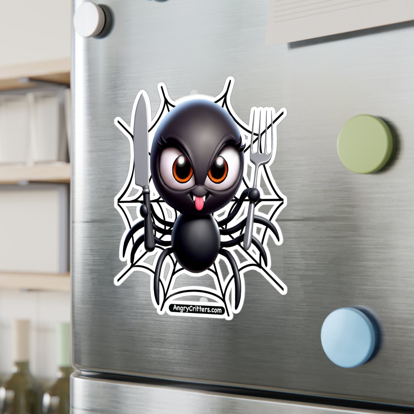 Angry Critters - Black Widow Spider, Kiss-Cut Vinyl Decals