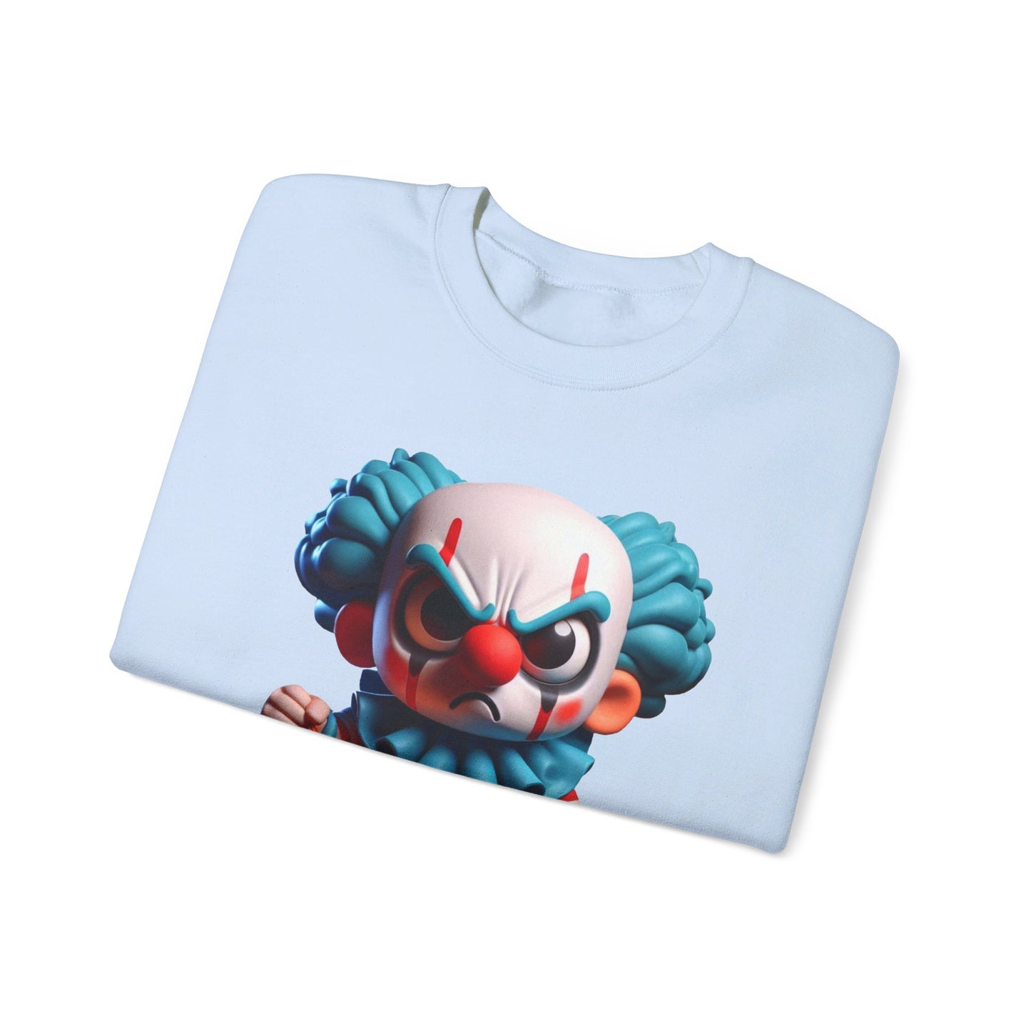 Angry Critters - Halloween Clown Blue, Unisex Heavy Blend™ Crewneck Sweatshirt