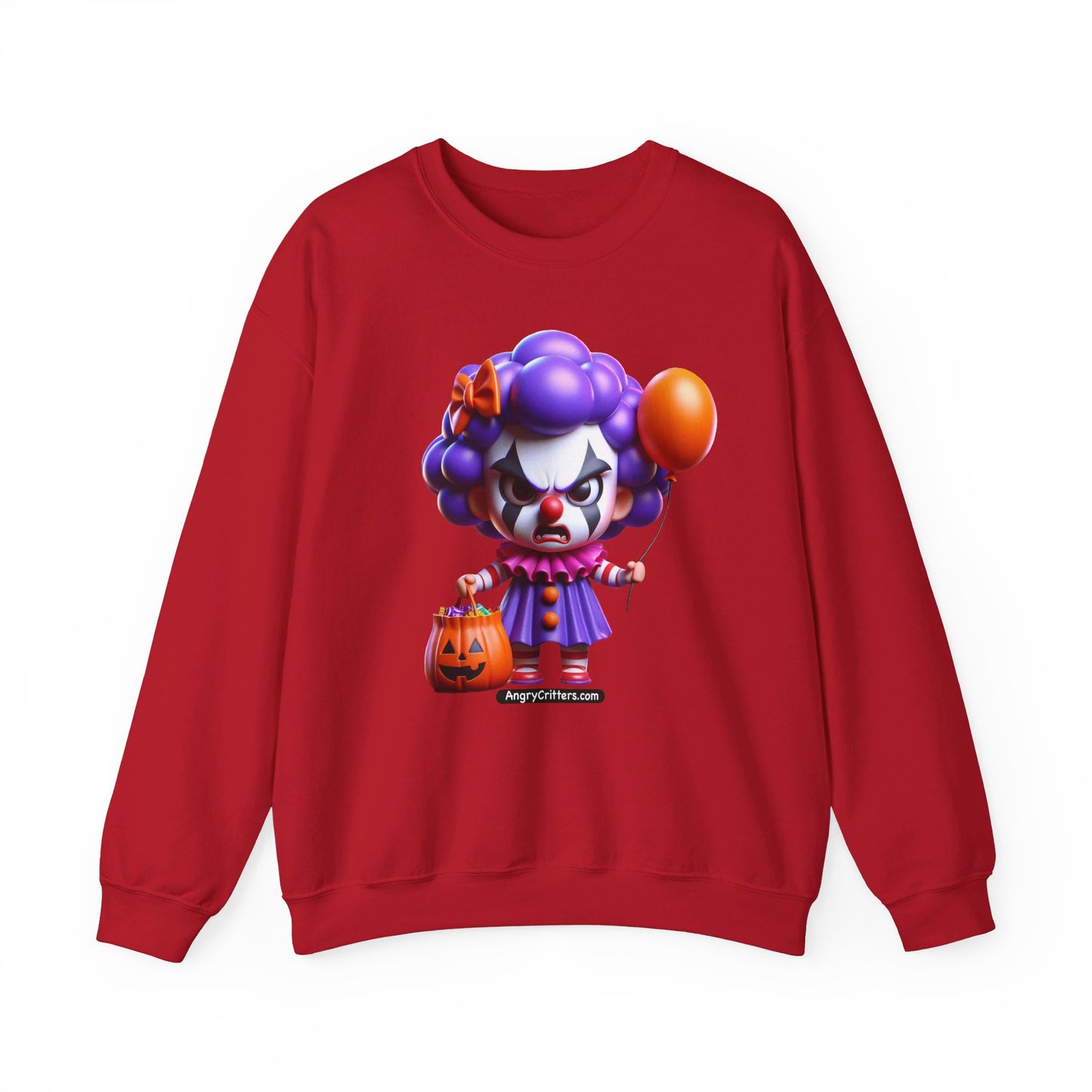 Angry Critters - Halloween Clown Purple, Unisex Heavy Blend™ Crewneck Sweatshirt