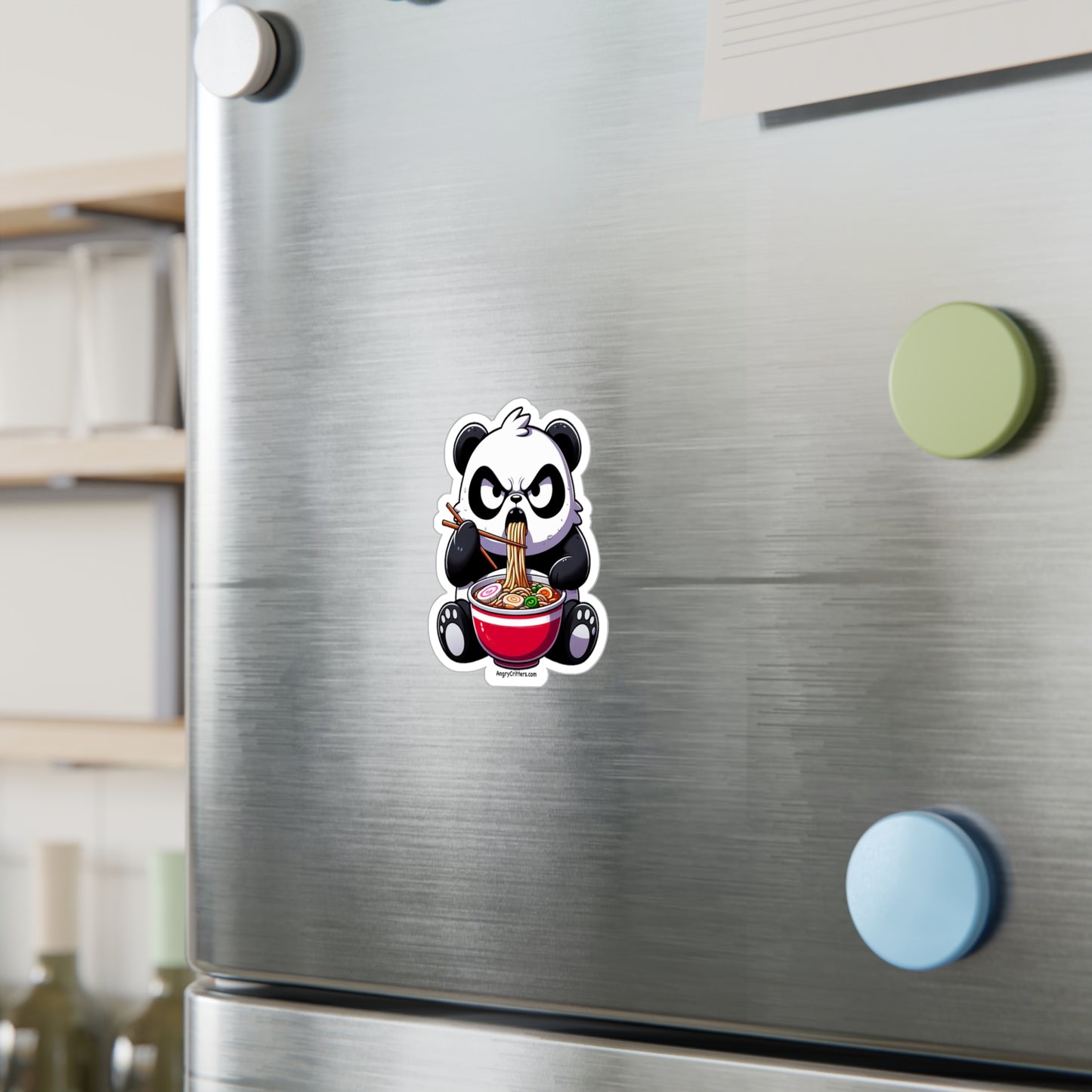 Angry Critters - Panda with Ramen, Kiss-Cut Vinyl Decals