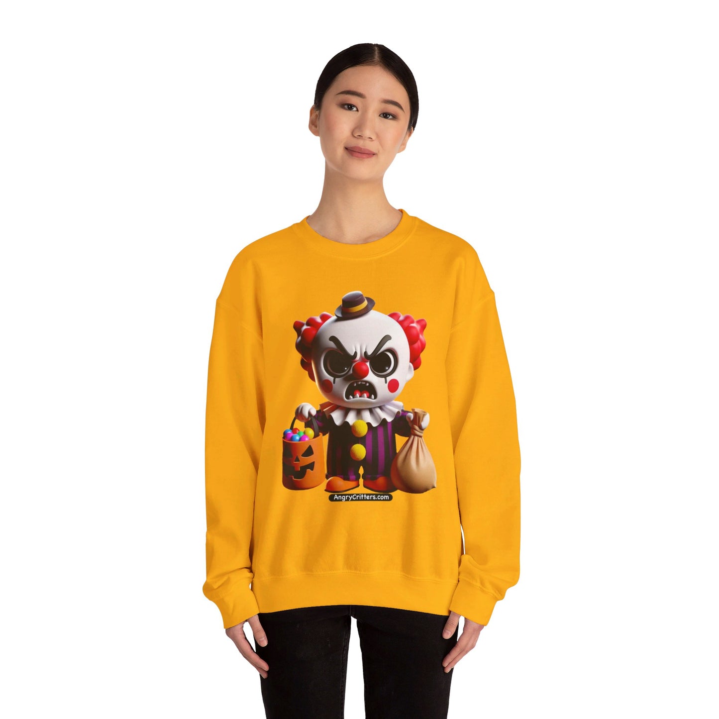 Angry Critters - Halloween Clown Red, Unisex Heavy Blend™ Crewneck Sweatshirt