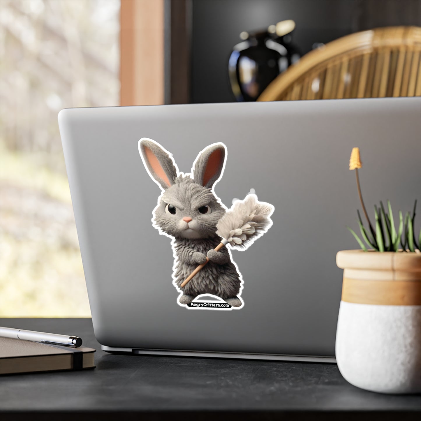 Angry Dust Bunny Vinyl Kiss-Cut Decal