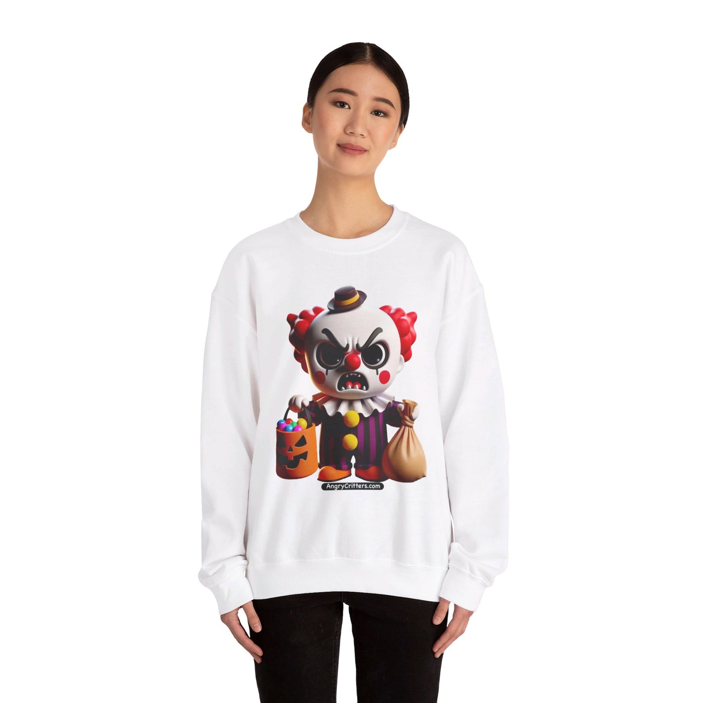 Angry Critters - Halloween Clown Red, Unisex Heavy Blend™ Crewneck Sweatshirt