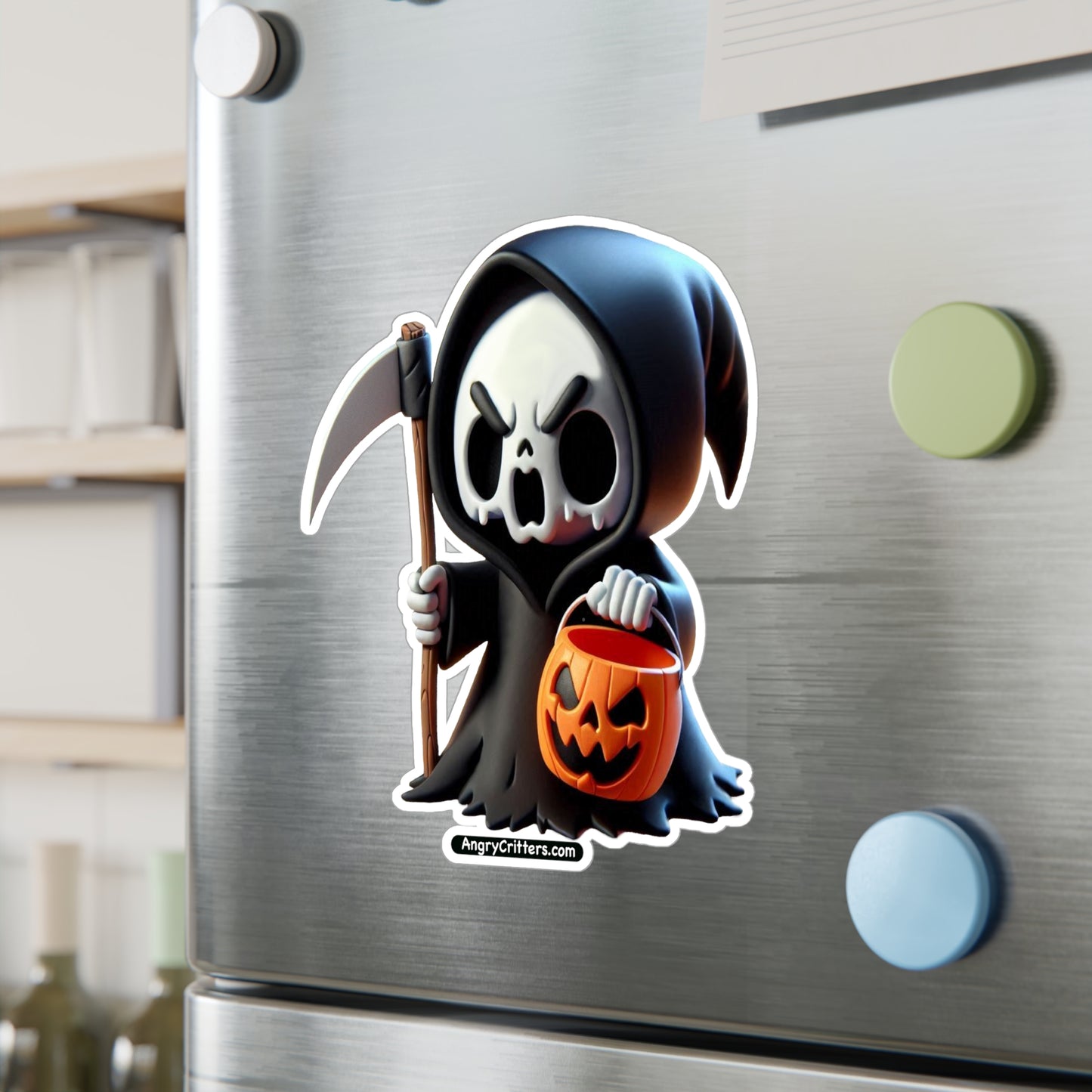 Angry Critters - Grim Reaper, Kiss-Cut Vinyl Decals