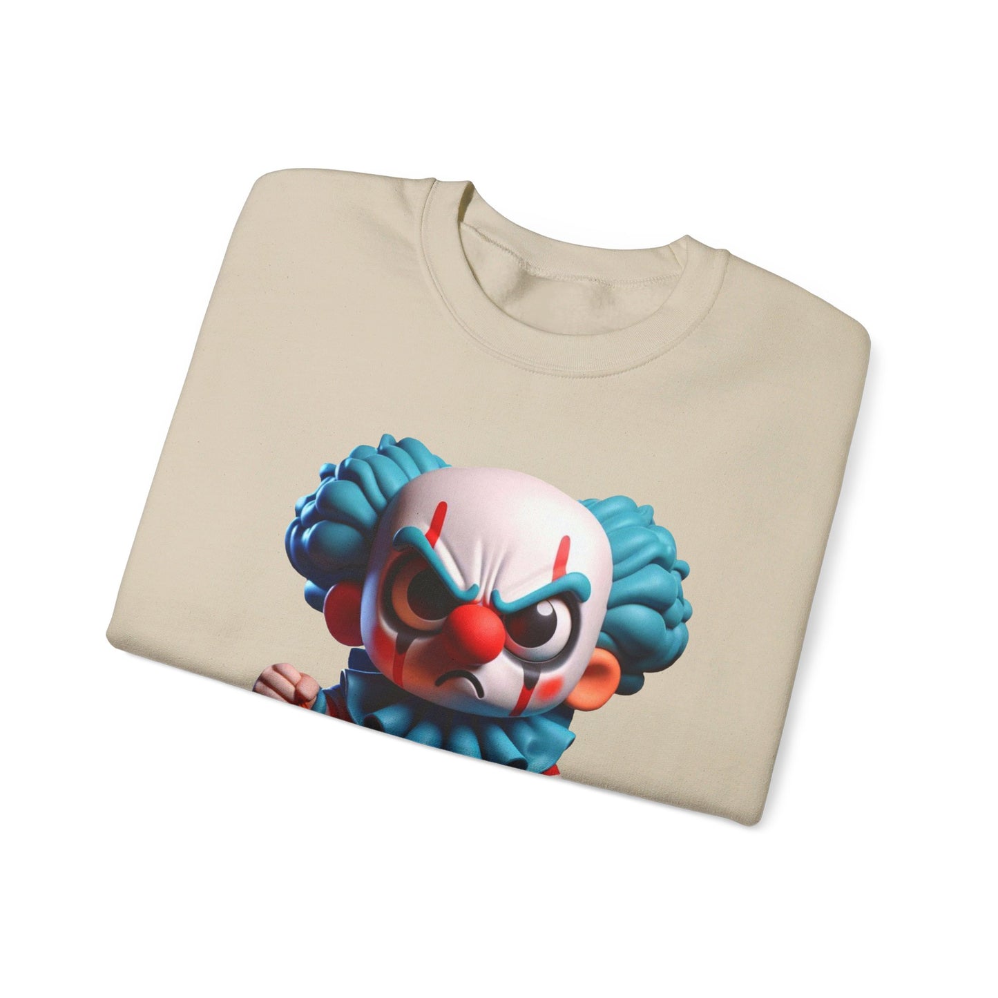 Angry Critters - Halloween Clown Blue, Unisex Heavy Blend™ Crewneck Sweatshirt