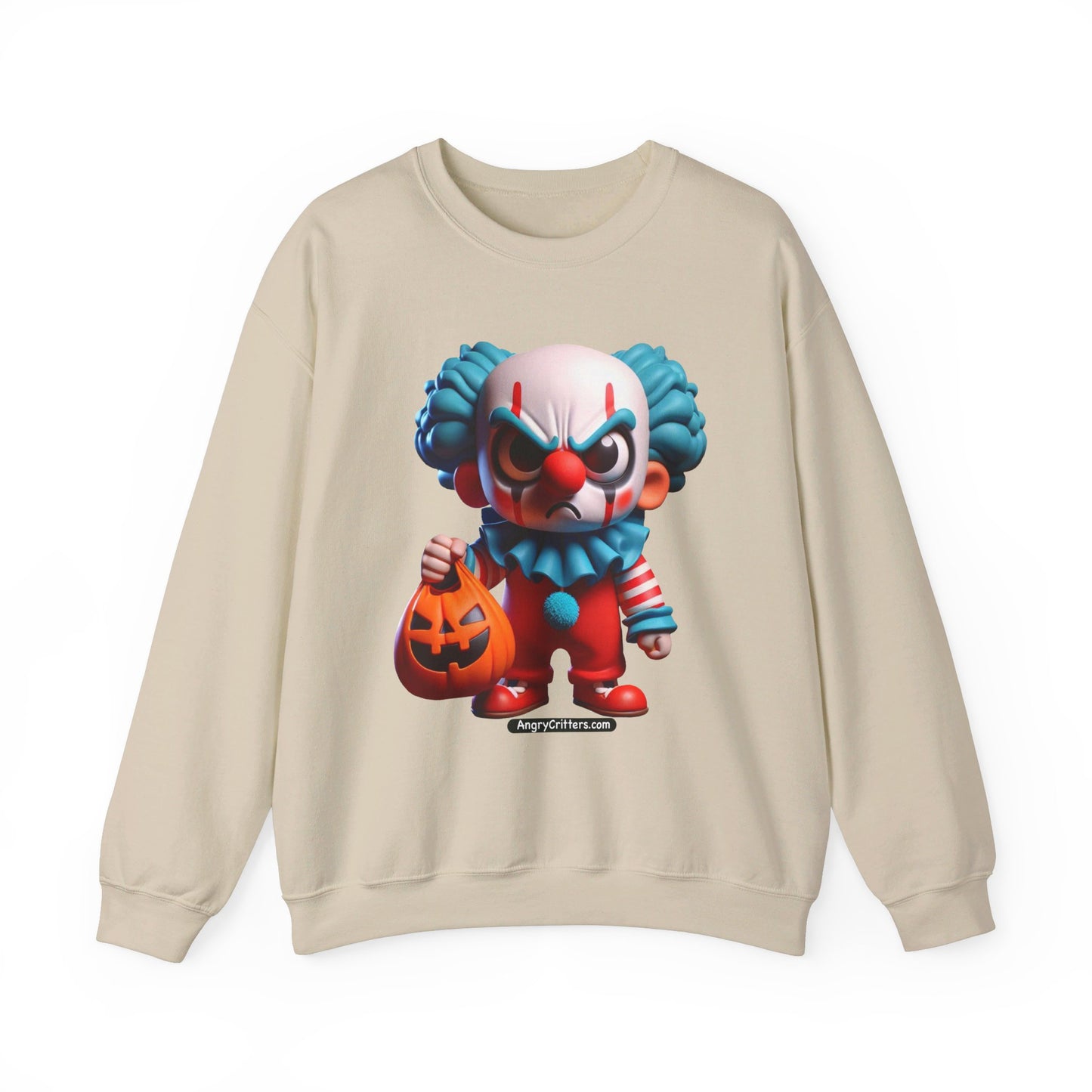 Angry Critters - Halloween Clown Blue, Unisex Heavy Blend™ Crewneck Sweatshirt