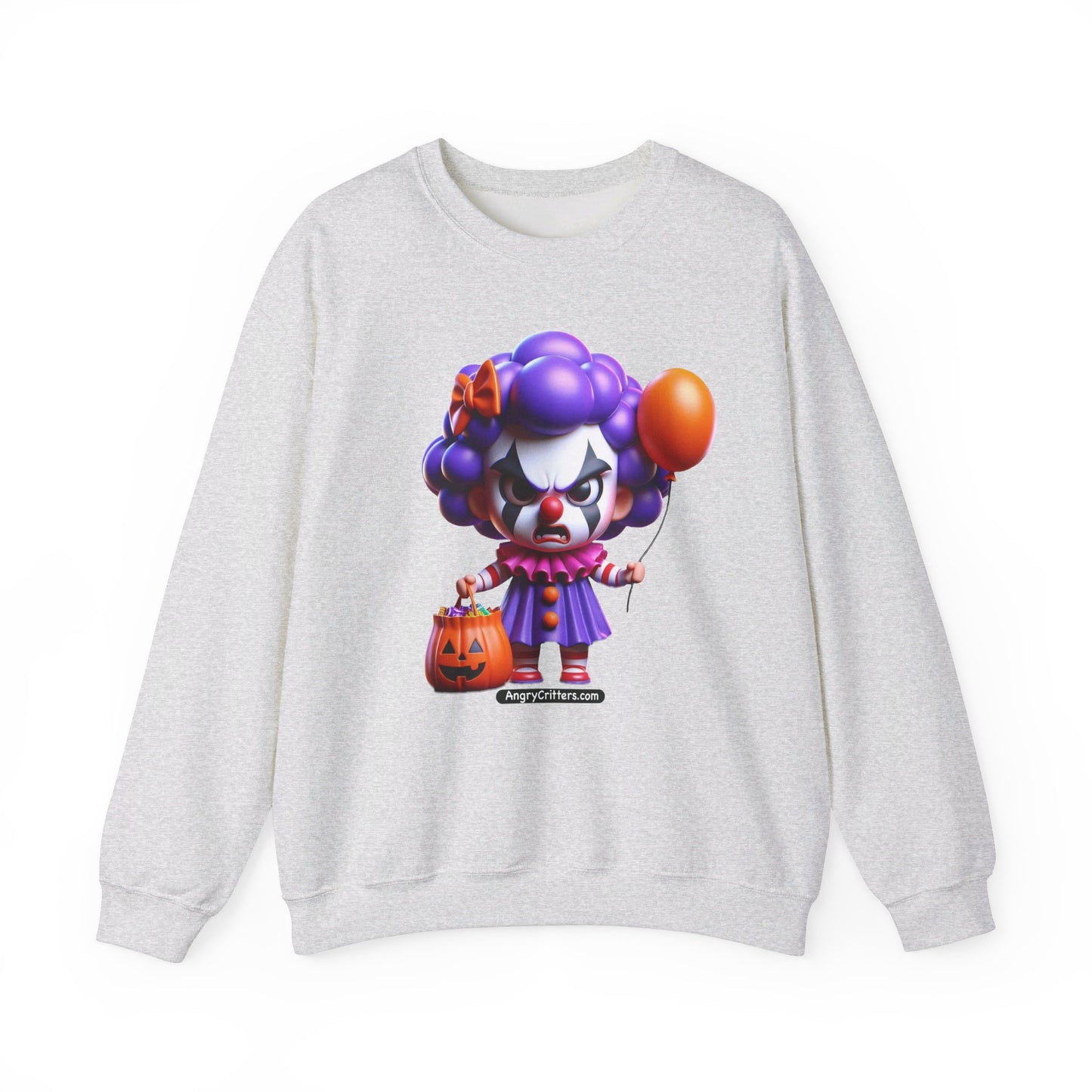 Angry Critters - Halloween Clown Purple, Unisex Heavy Blend™ Crewneck Sweatshirt