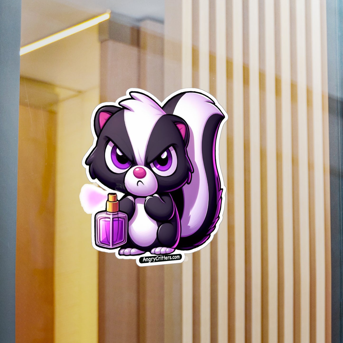 Angry Critters - Skunk with Perfume, Kiss-Cut Vinyl Decals