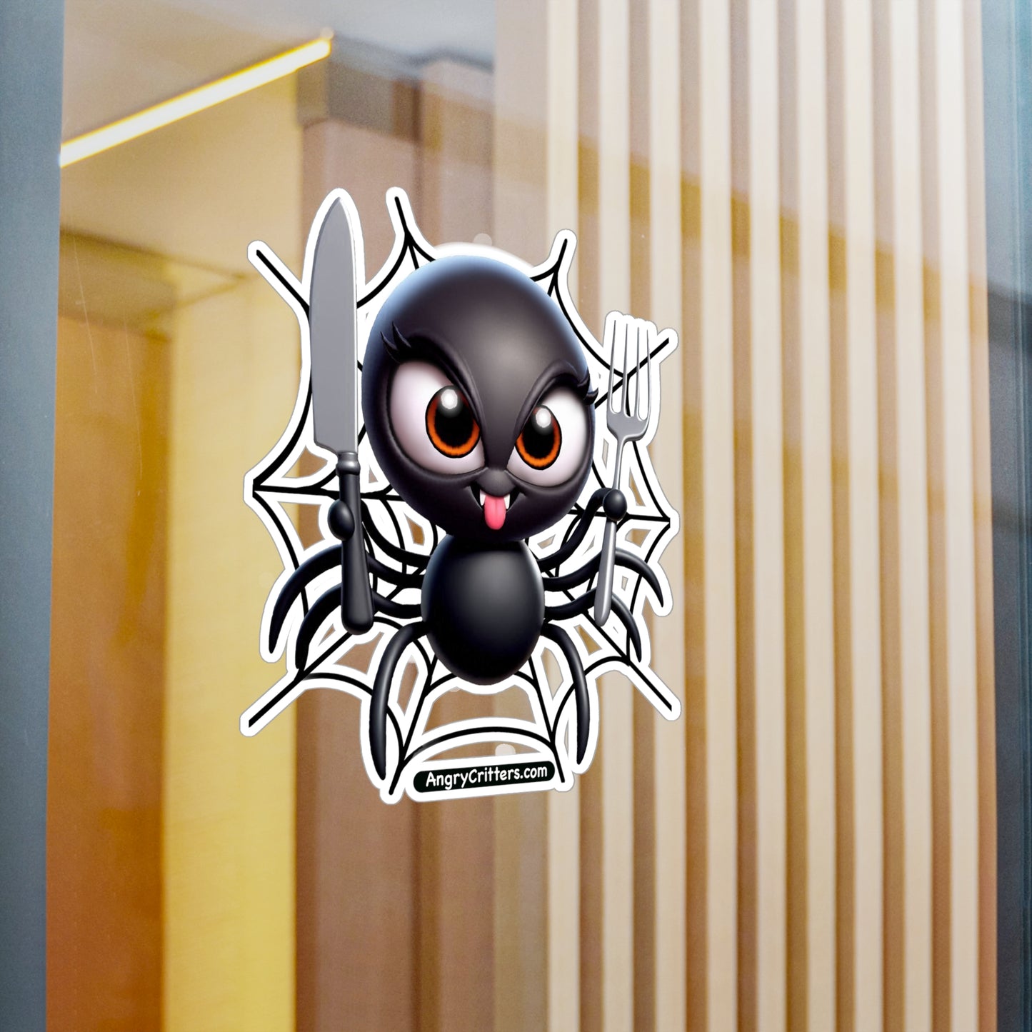 Angry Critters - Black Widow Spider, Kiss-Cut Vinyl Decals