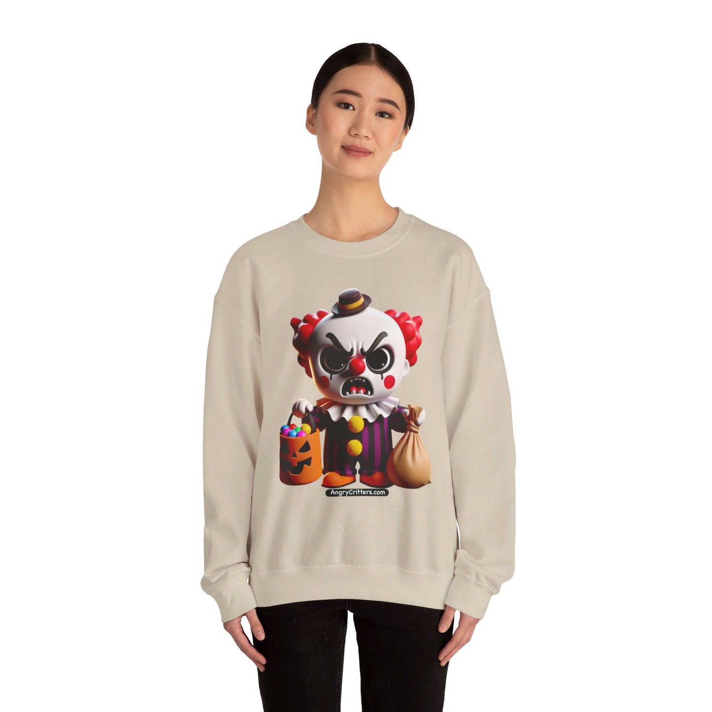 Angry Critters - Halloween Clown Red, Unisex Heavy Blend™ Crewneck Sweatshirt