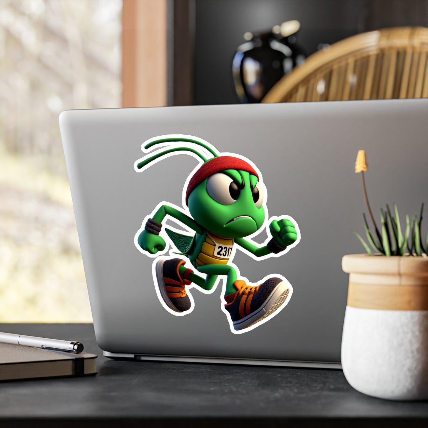 Angry Critters - Grasshopper Runner, Kiss-Cut Vinyl Decals