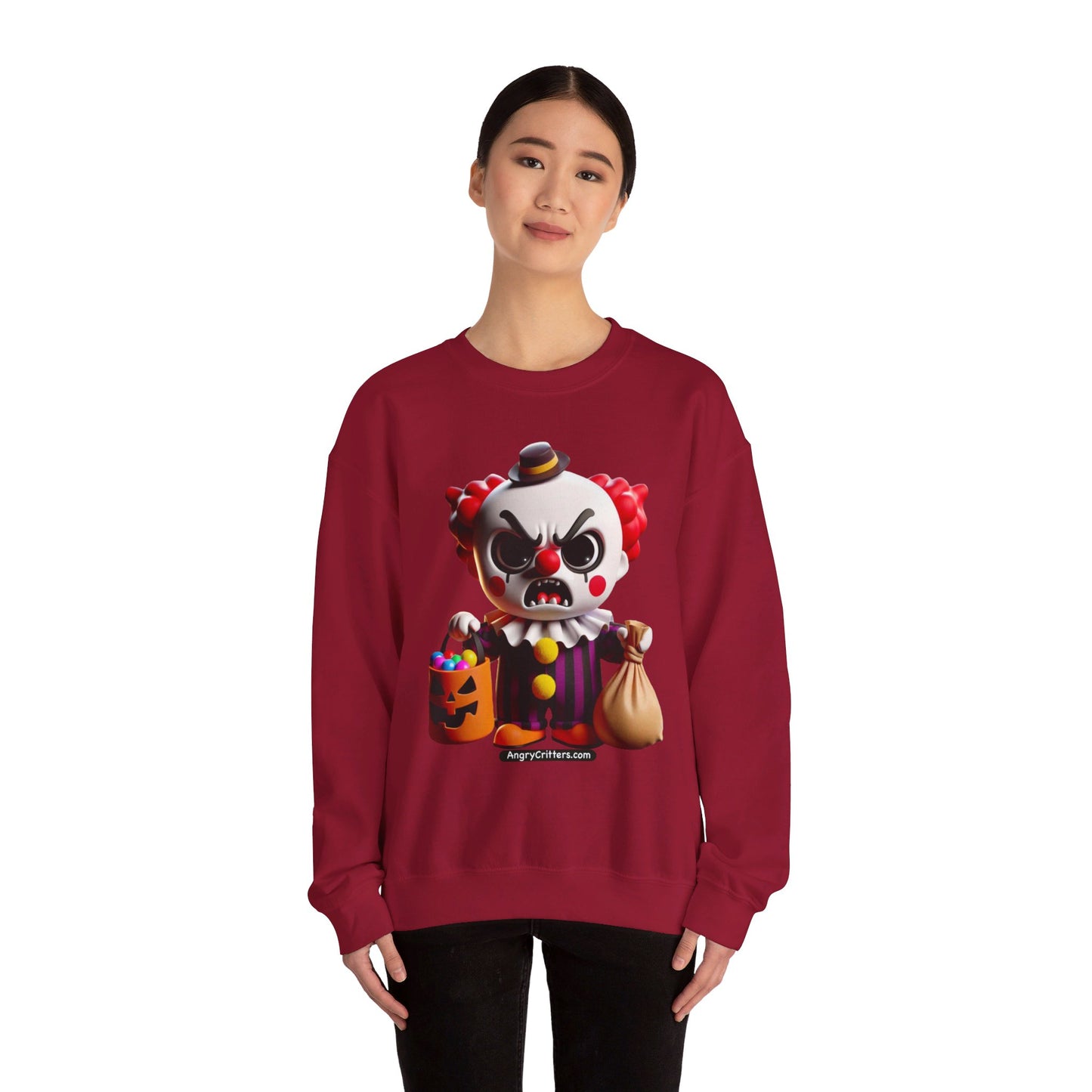 Angry Critters - Halloween Clown Red, Unisex Heavy Blend™ Crewneck Sweatshirt