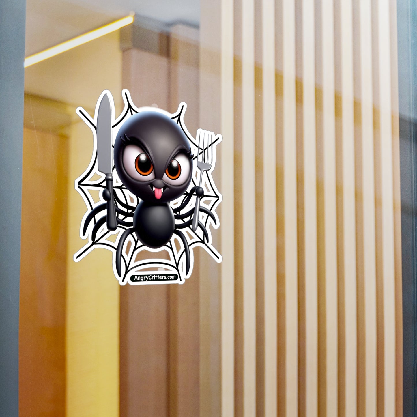 Angry Critters - Black Widow Spider, Kiss-Cut Vinyl Decals