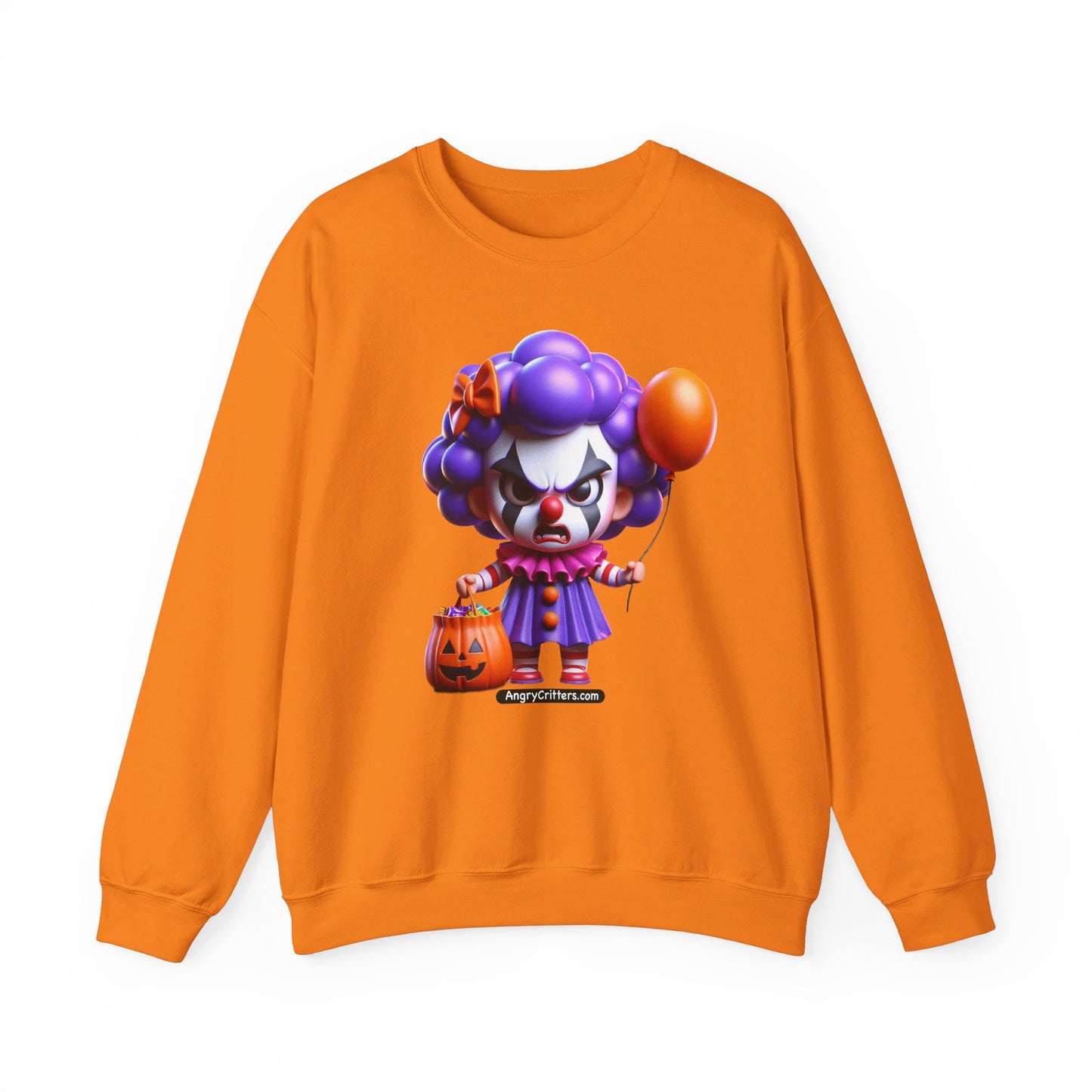 Angry Critters - Halloween Clown Purple, Unisex Heavy Blend™ Crewneck Sweatshirt