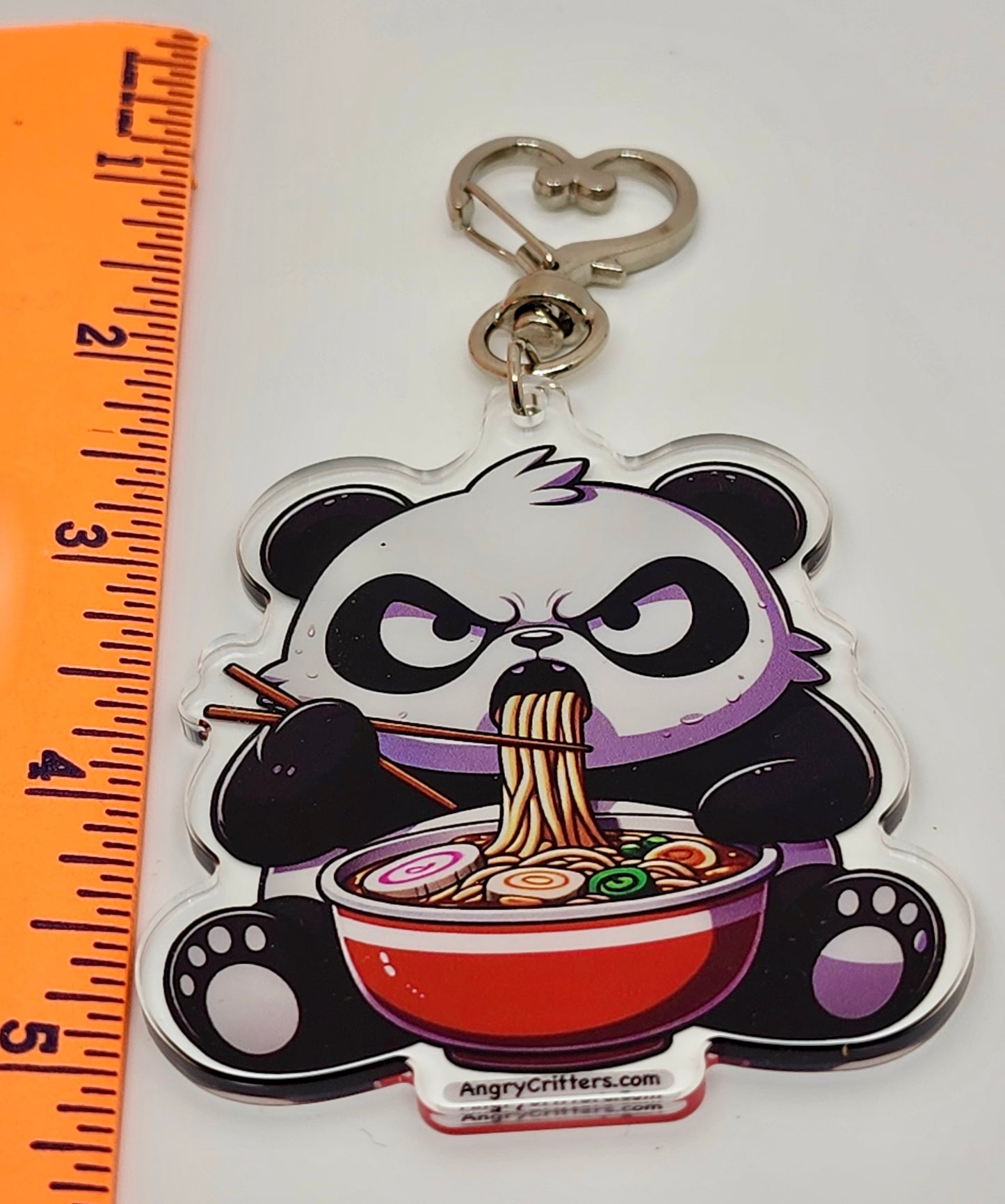 Angry Critters - Panda Eating Ramen, Acrylic Keychain