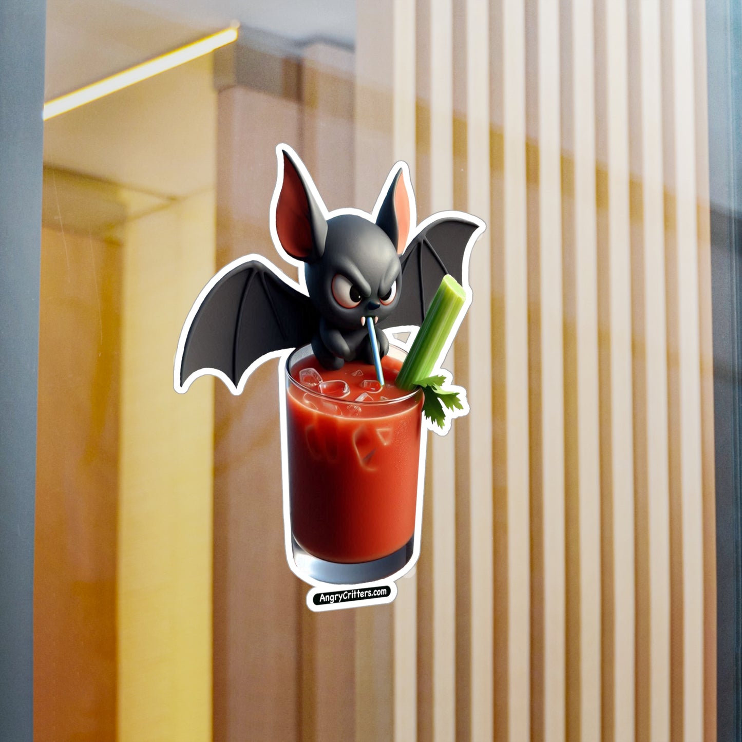 Angry Critters - Bat with Bloody Mary, Kiss-Cut Vinyl Decals