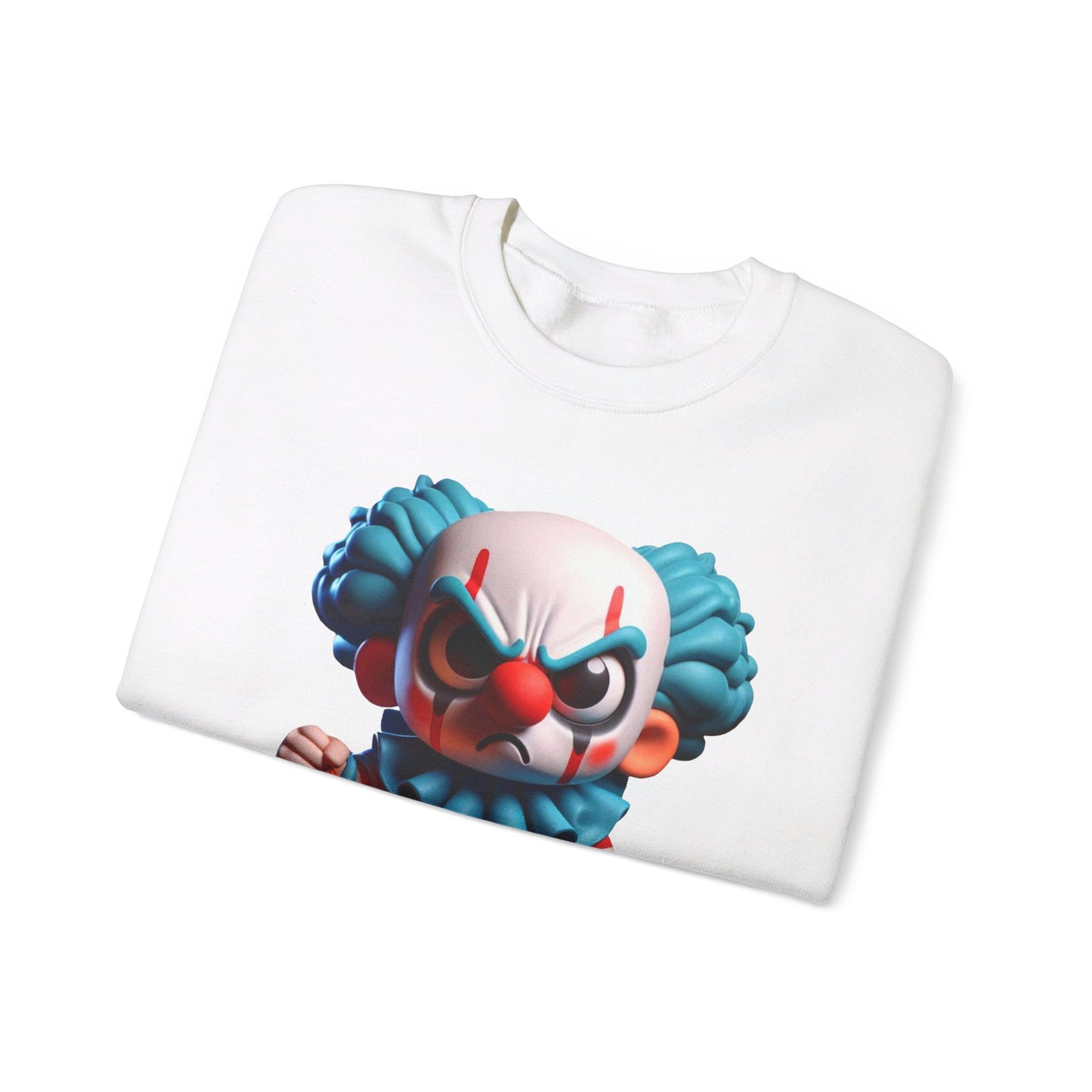 Angry Critters - Halloween Clown Blue, Unisex Heavy Blend™ Crewneck Sweatshirt