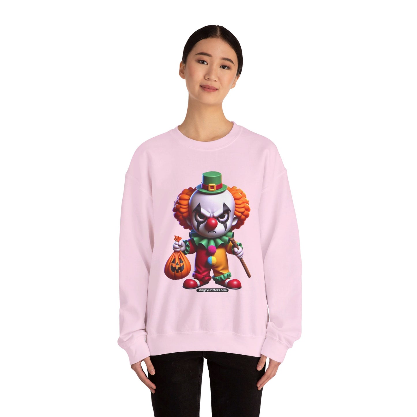 Angry Critters - Halloween Clown Orange, Unisex Heavy Blend™ Crewneck Sweatshirt