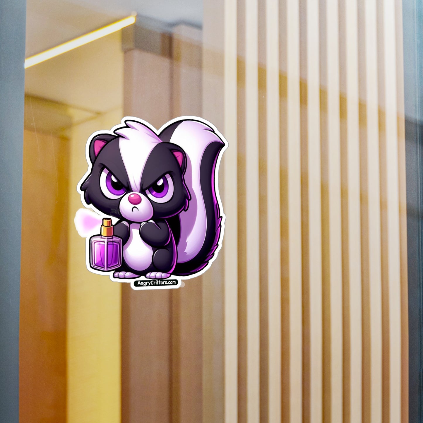 Angry Critters - Skunk with Perfume, Kiss-Cut Vinyl Decals