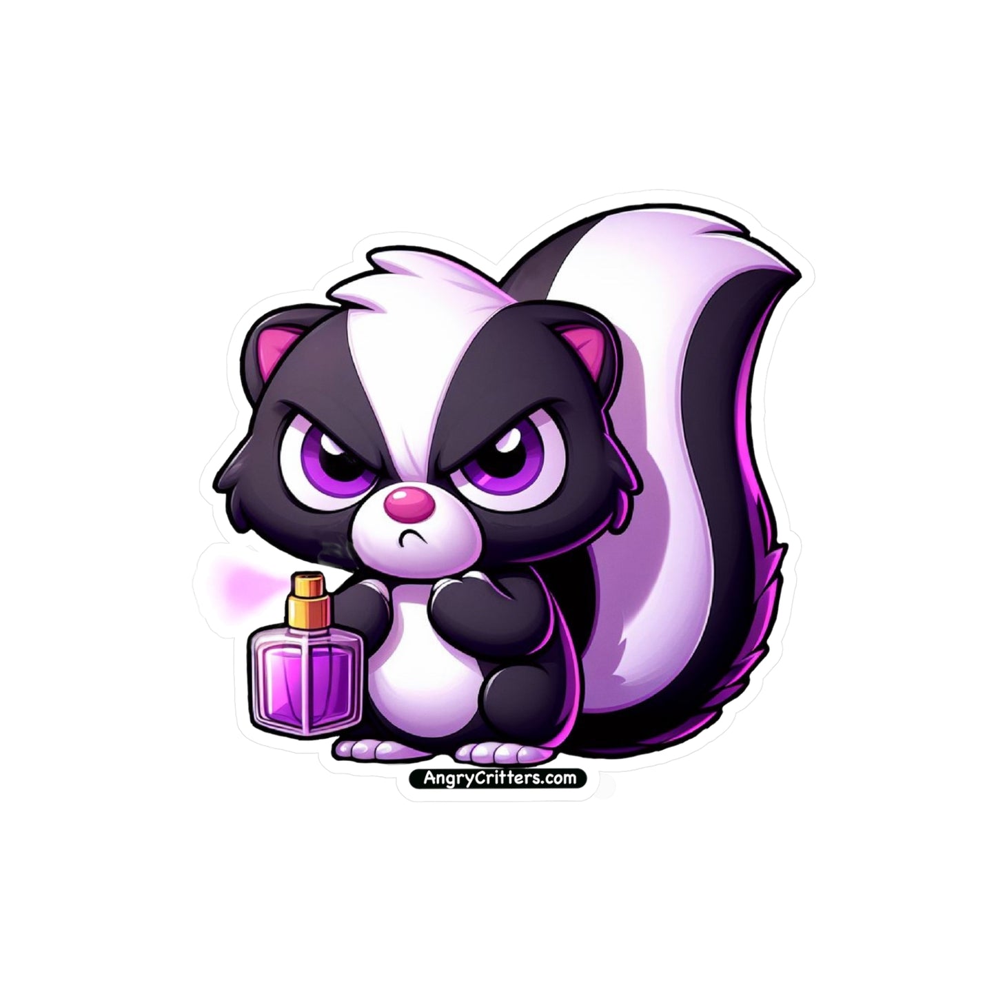 Angry Critters - Skunk with Perfume, Kiss-Cut Vinyl Decals