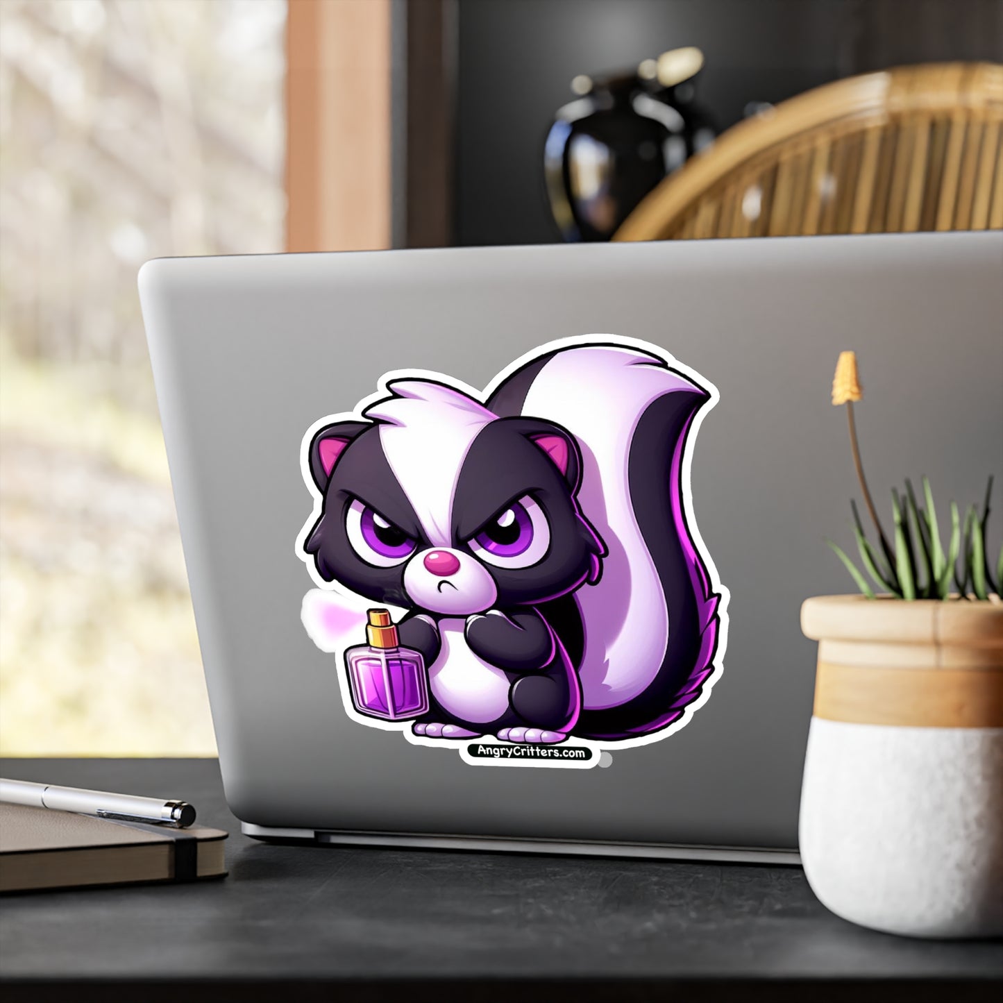 Angry Critters - Skunk with Perfume, Kiss-Cut Vinyl Decals