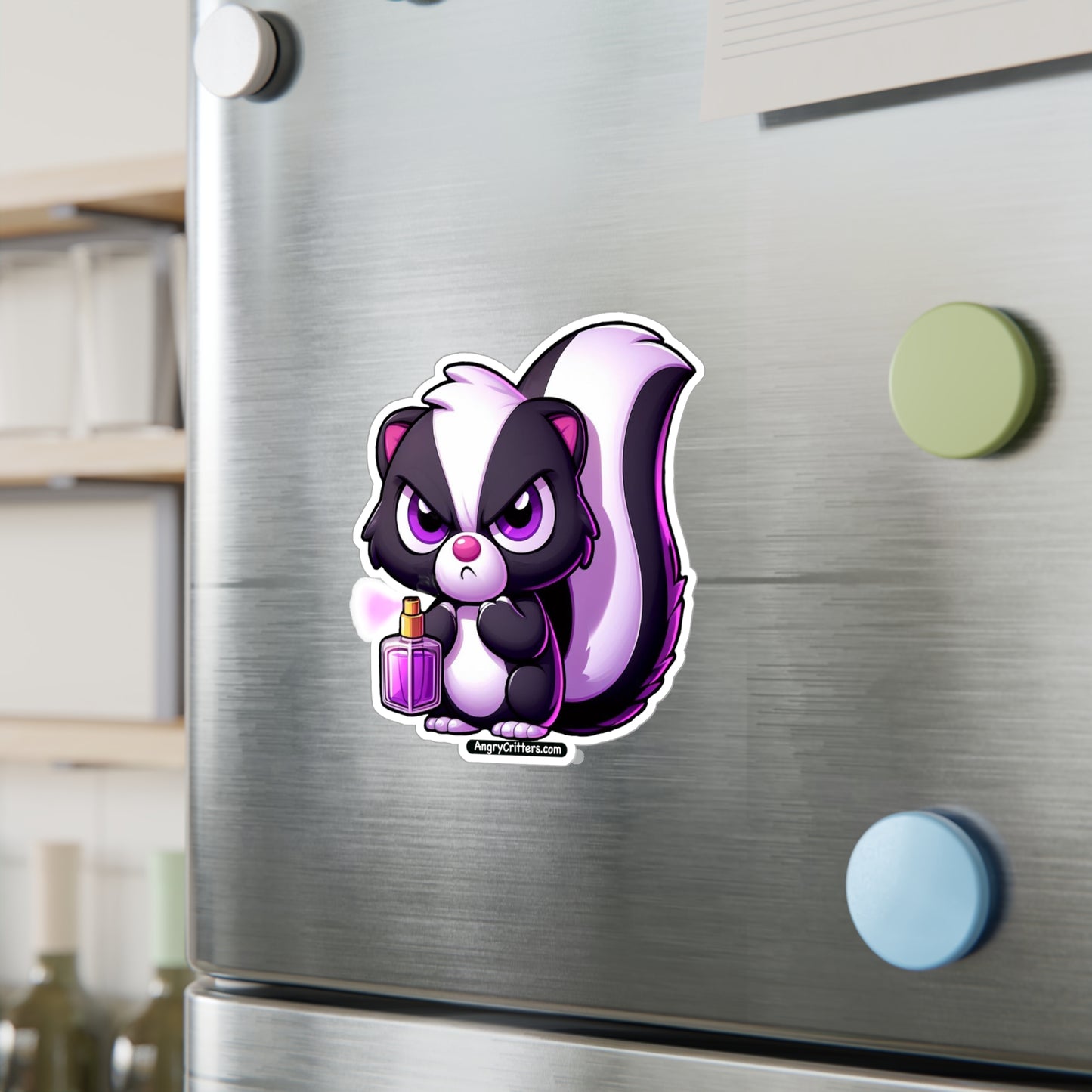 Angry Critters - Skunk with Perfume, Kiss-Cut Vinyl Decals