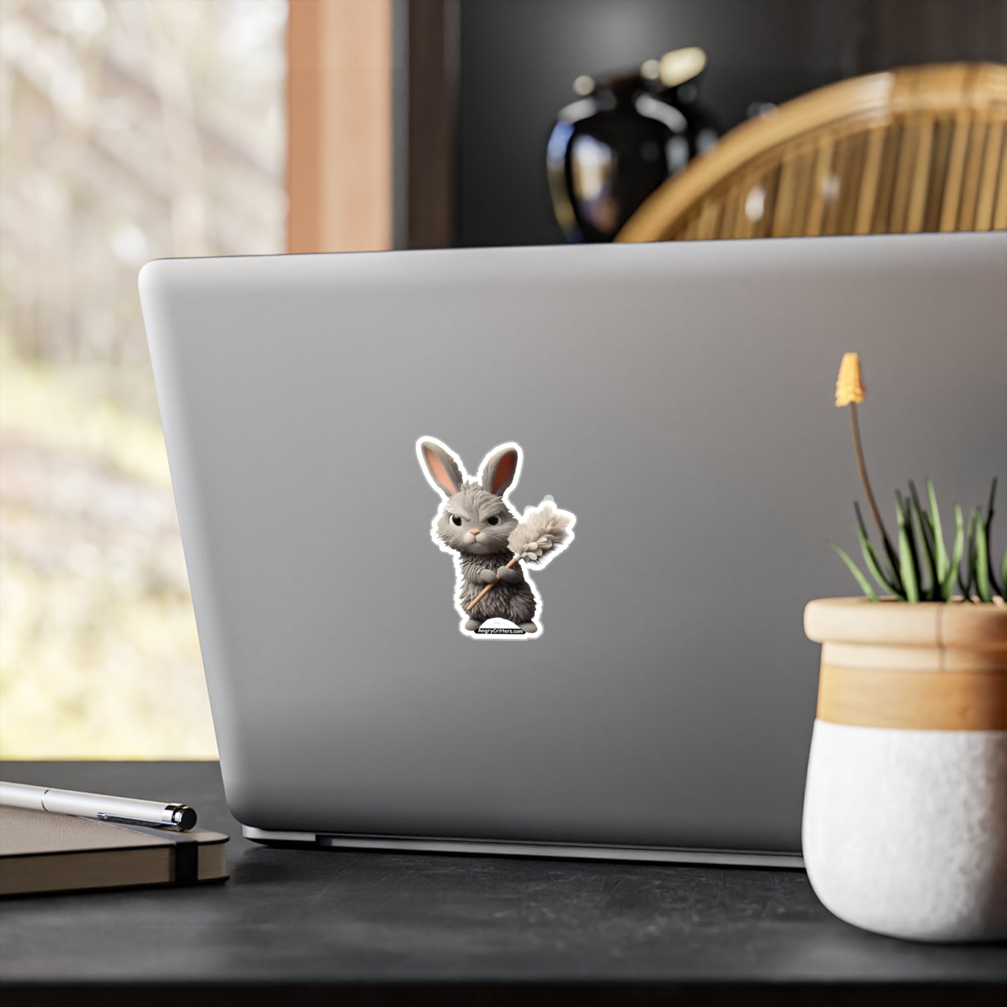 Angry Dust Bunny Vinyl Kiss-Cut Decal