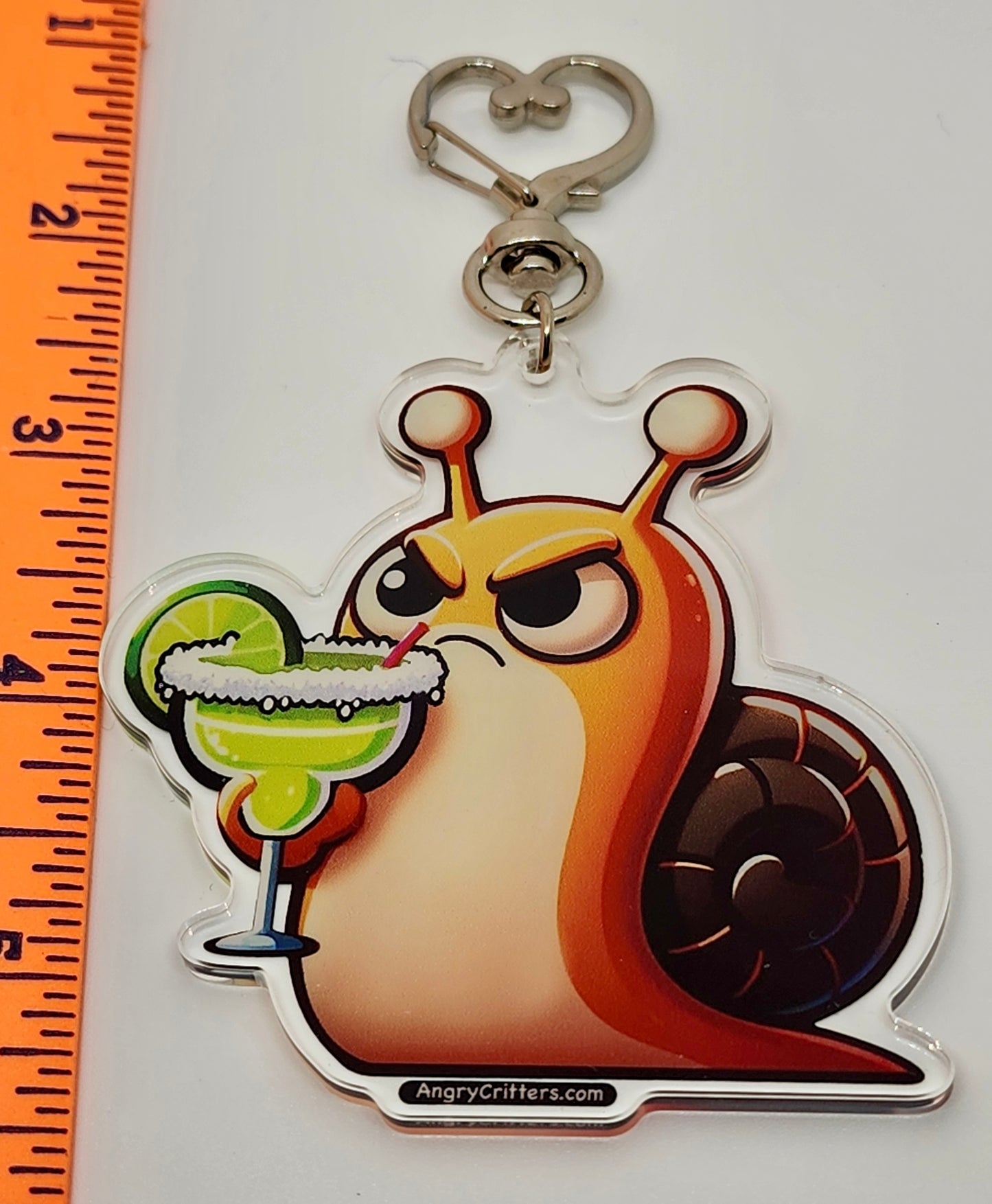 Angry Critters - Snail with Margarita, Acrylic Keychain