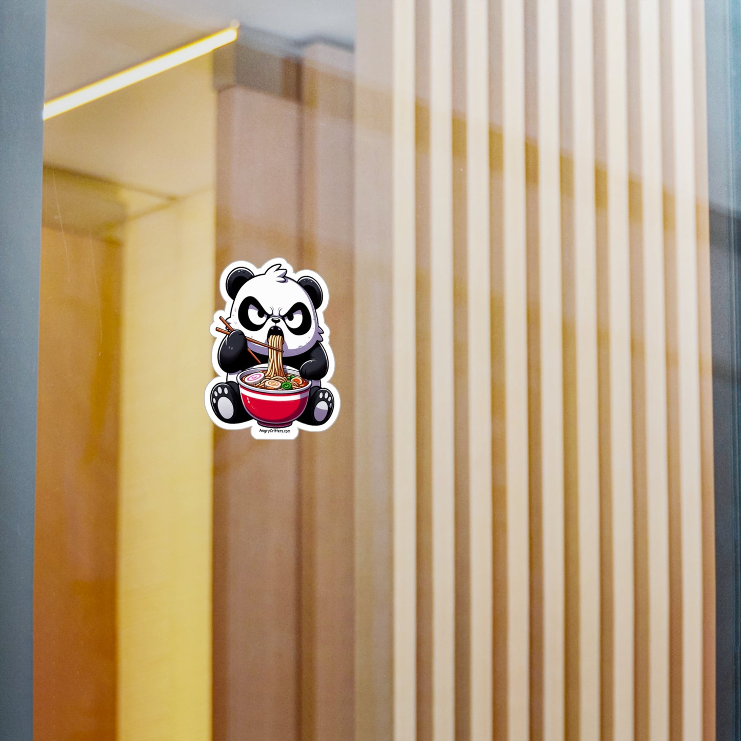 Angry Critters - Panda with Ramen, Kiss-Cut Vinyl Decals