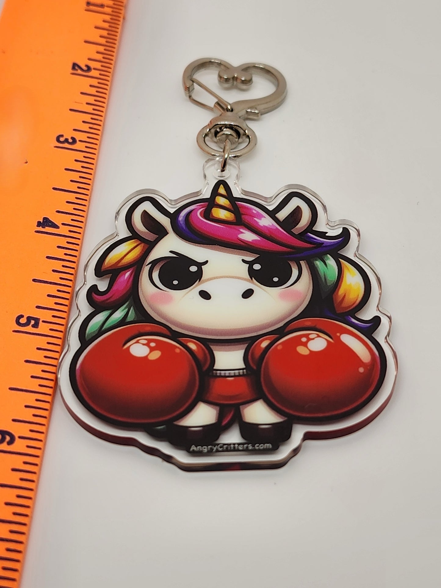 Angry Critters - Unicorn in Boxing Gloves, Acrylic Keychain