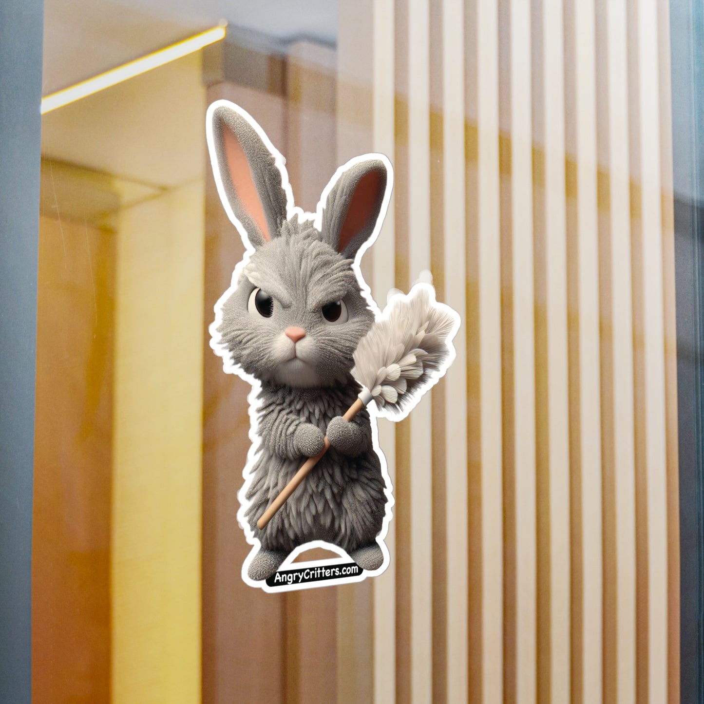 Angry Dust Bunny Vinyl Kiss-Cut Decal
