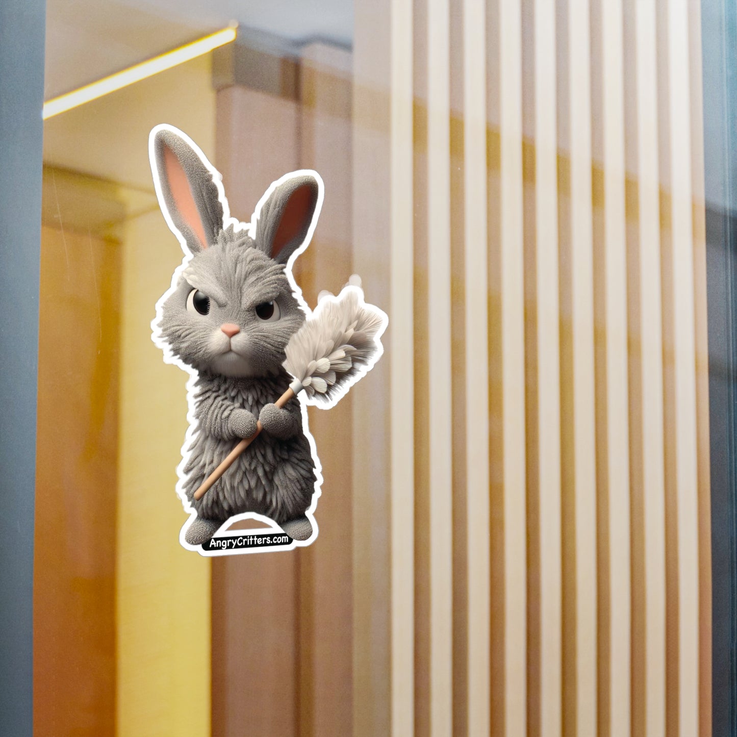 Angry Dust Bunny Vinyl Kiss-Cut Decal