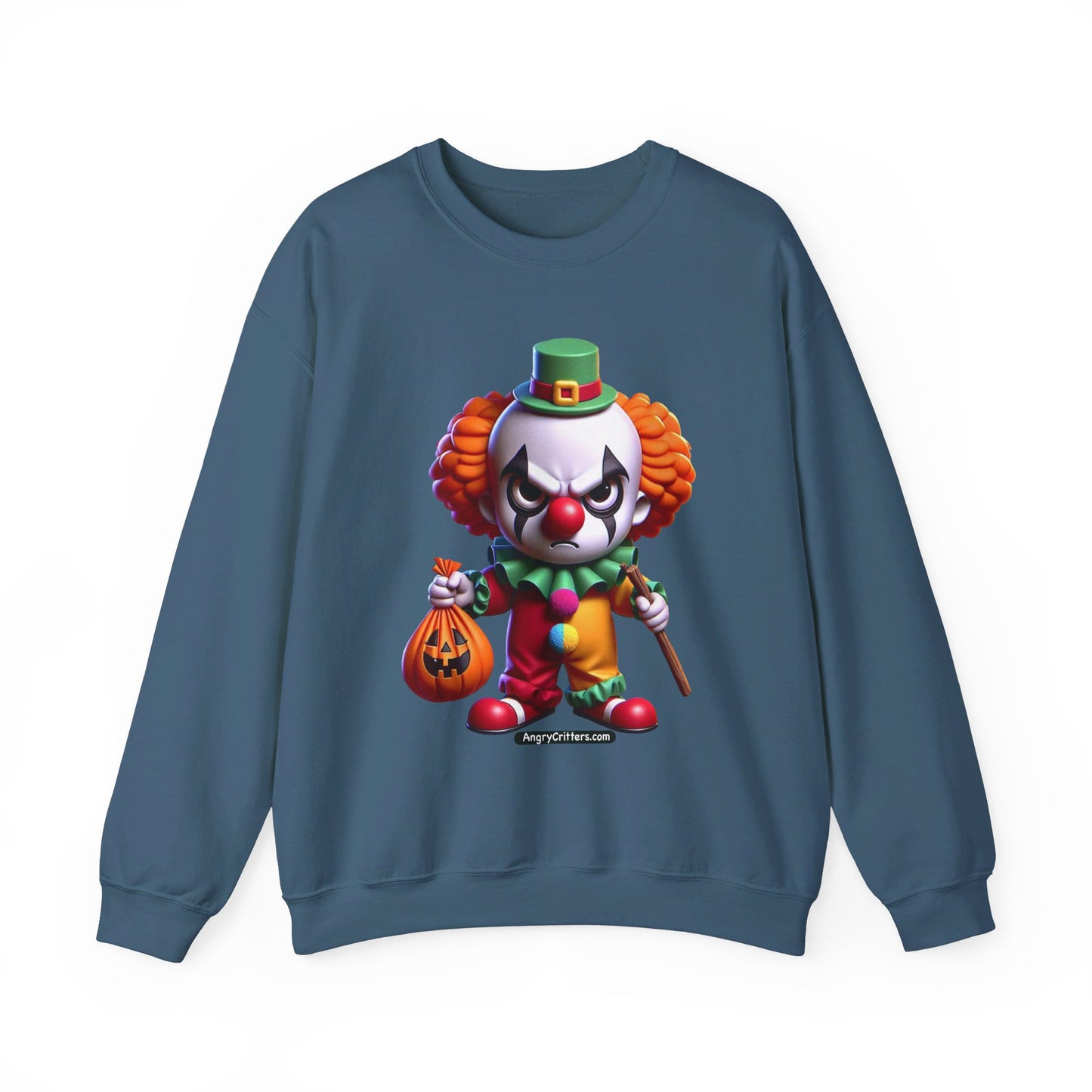 Angry Critters - Halloween Clown Orange, Unisex Heavy Blend™ Crewneck Sweatshirt