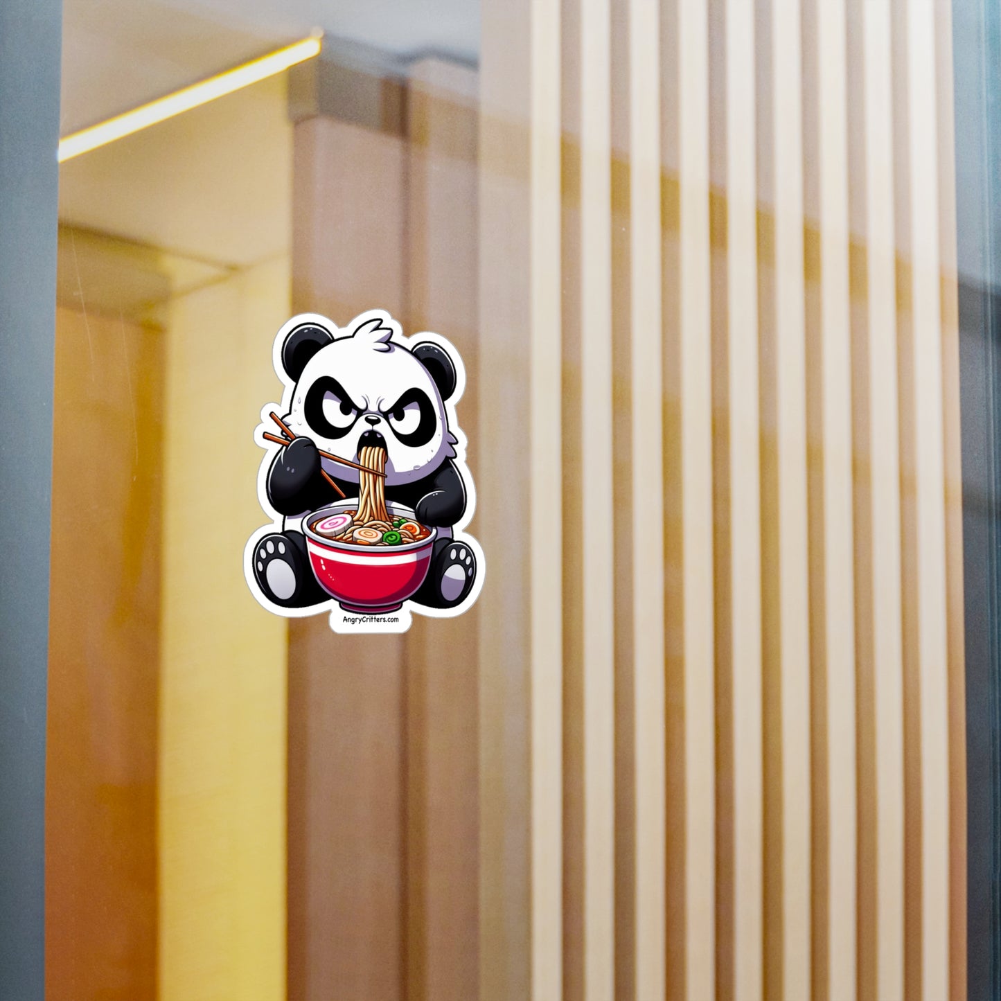 Angry Critters - Panda with Ramen, Kiss-Cut Vinyl Decals