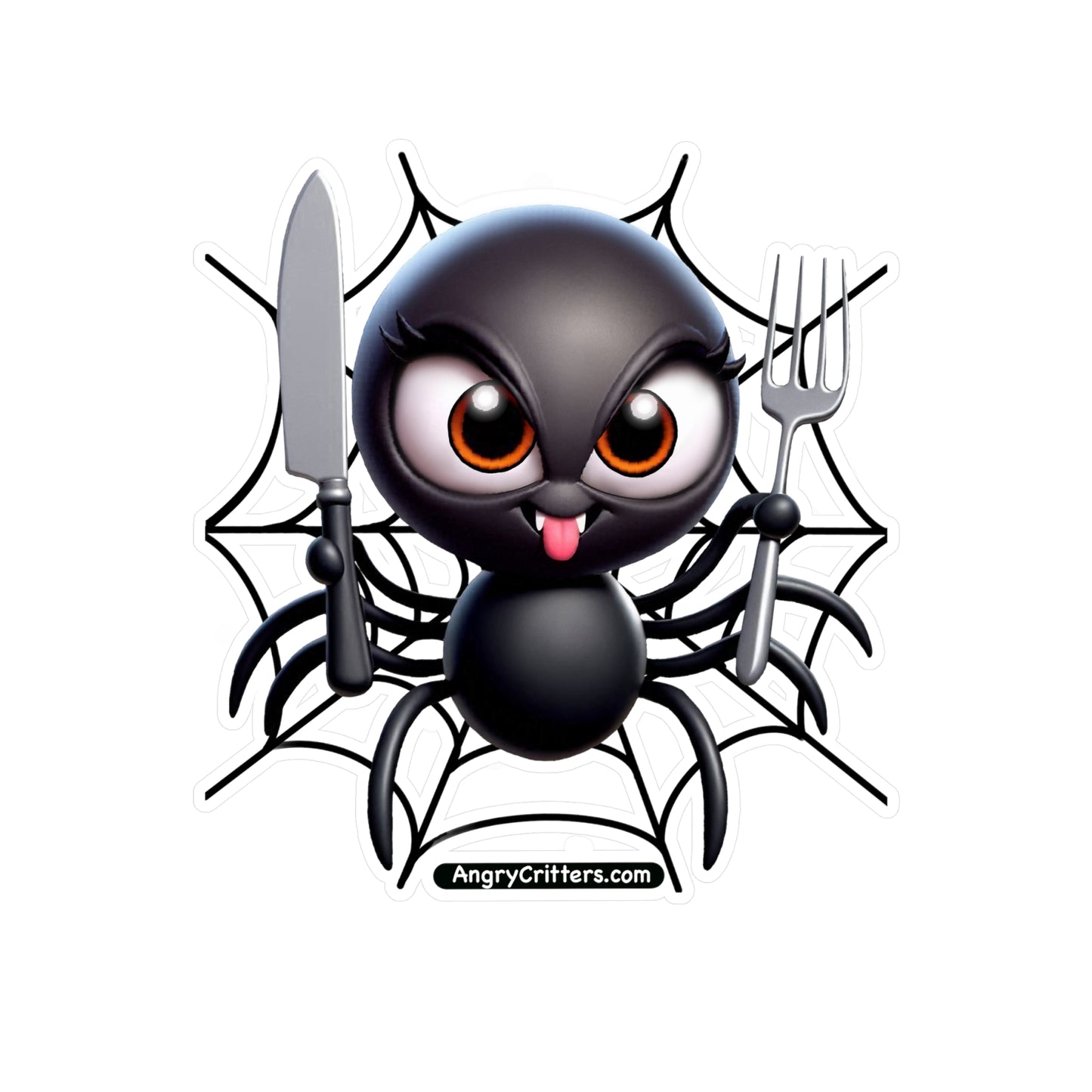 Angry Critters - Black Widow Spider, Kiss-Cut Vinyl Decals