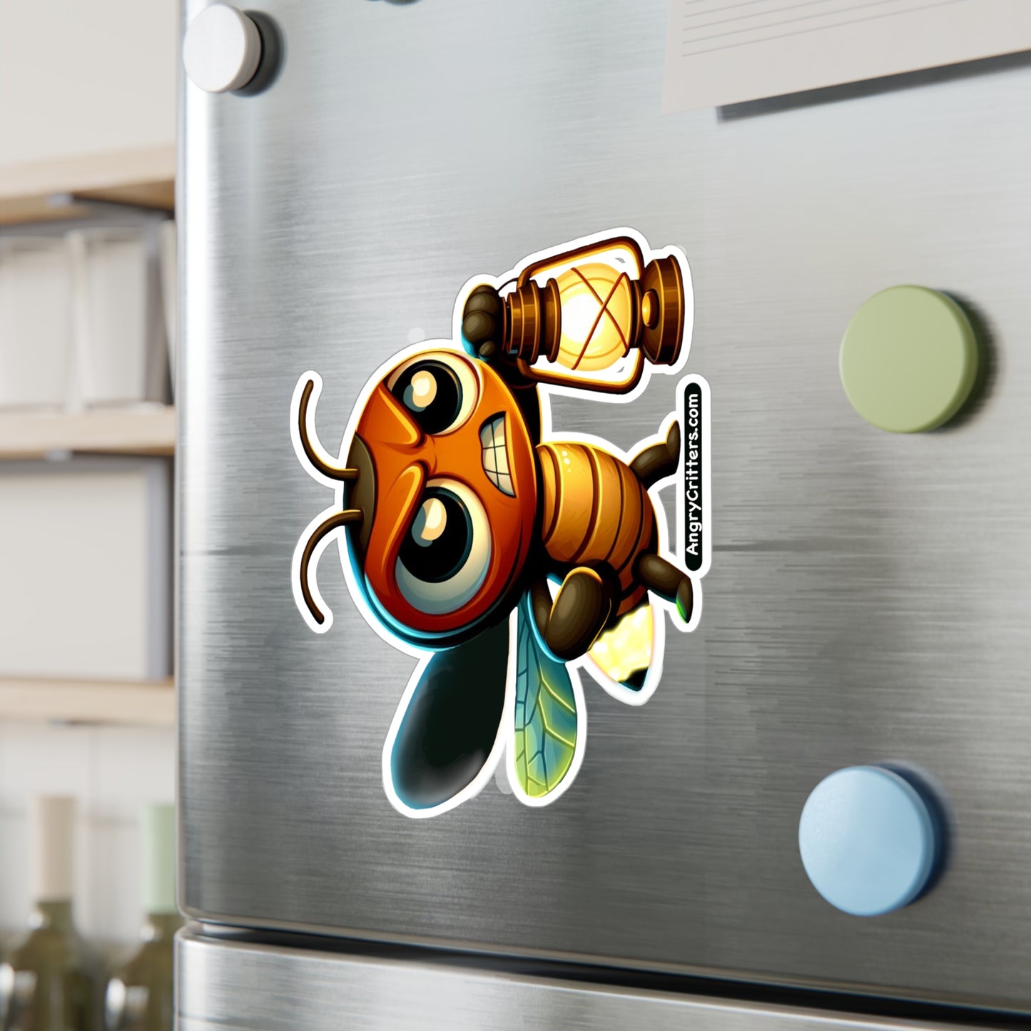 Angry Critters - Firefly with Lamp, Kiss-Cut Vinyl Decals